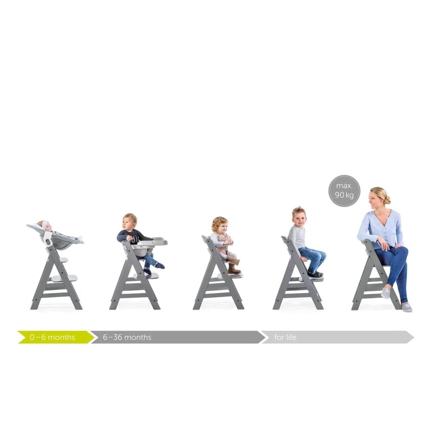 Hauck Alpha+ Wooden Highchair - Natural - mezetto ebebek ebebek