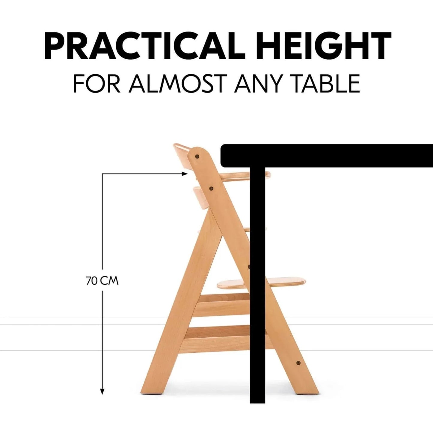 Hauck Alpha+ Wooden Highchair - Natural - mezetto ebebek ebebek