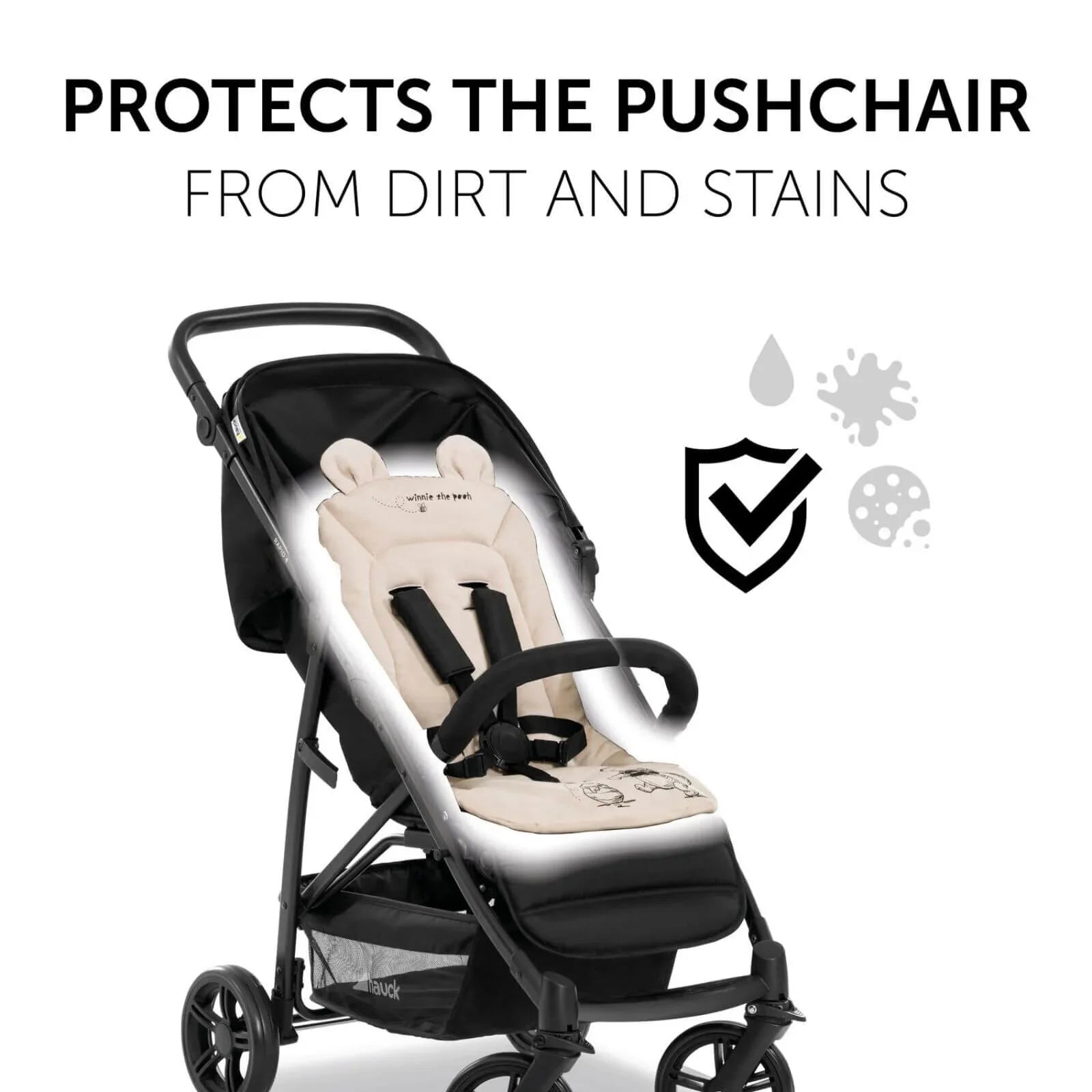 Hauck Disney Pushchair Seat Liner - Winnie the Pooh Beige - mezetto ebebek ebebek