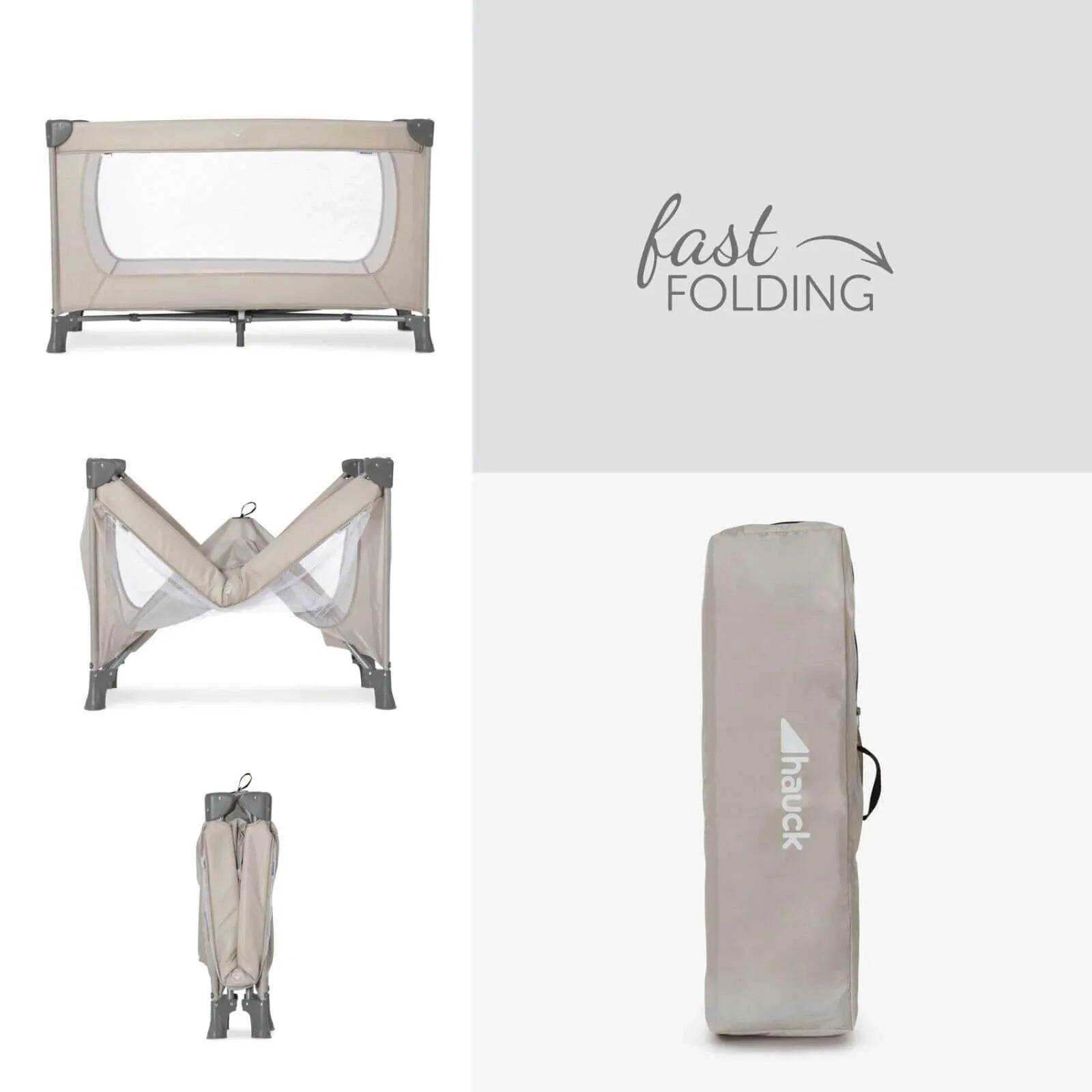 Hauck Dream N Play Travel Cot - Beige - mezetto ebebek ebebek