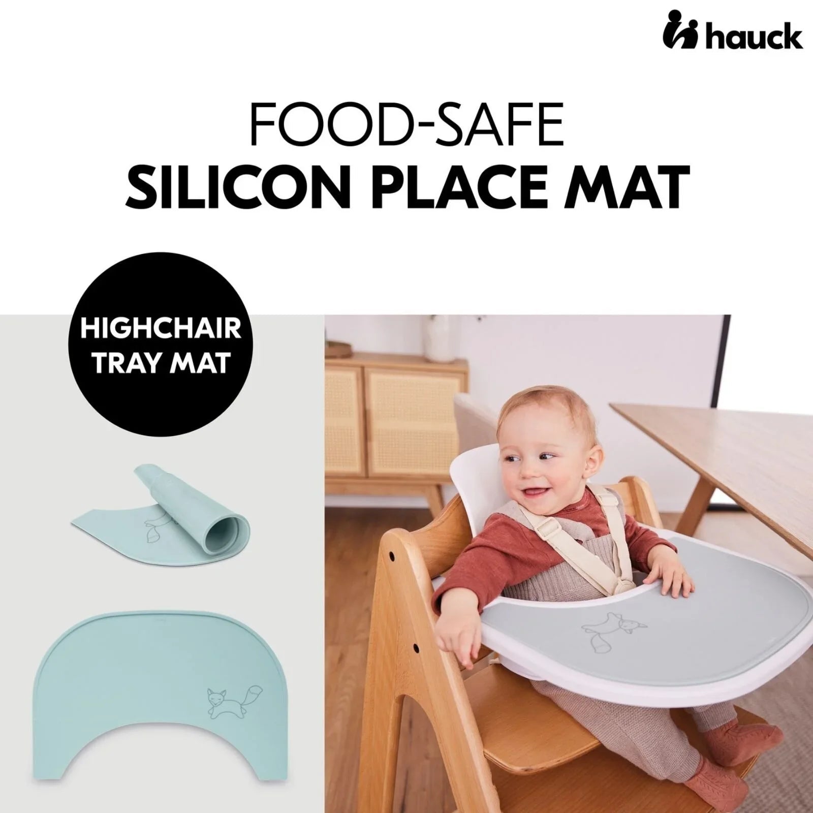 Hauck Highchair Tray Mat - Mint Fox - mezetto ebebek ebebek