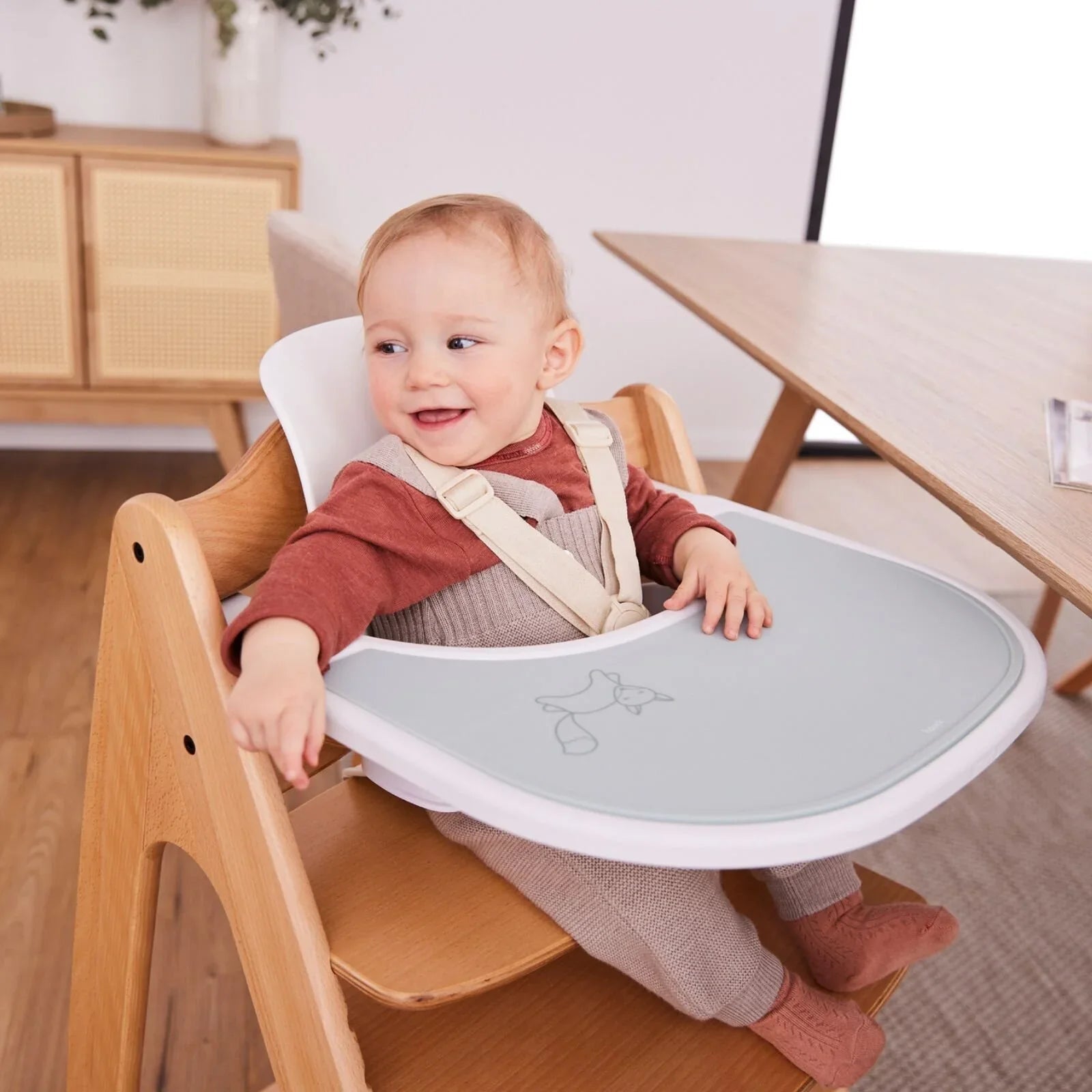 Hauck Highchair Tray Mat - Mint Fox - mezetto ebebek ebebek