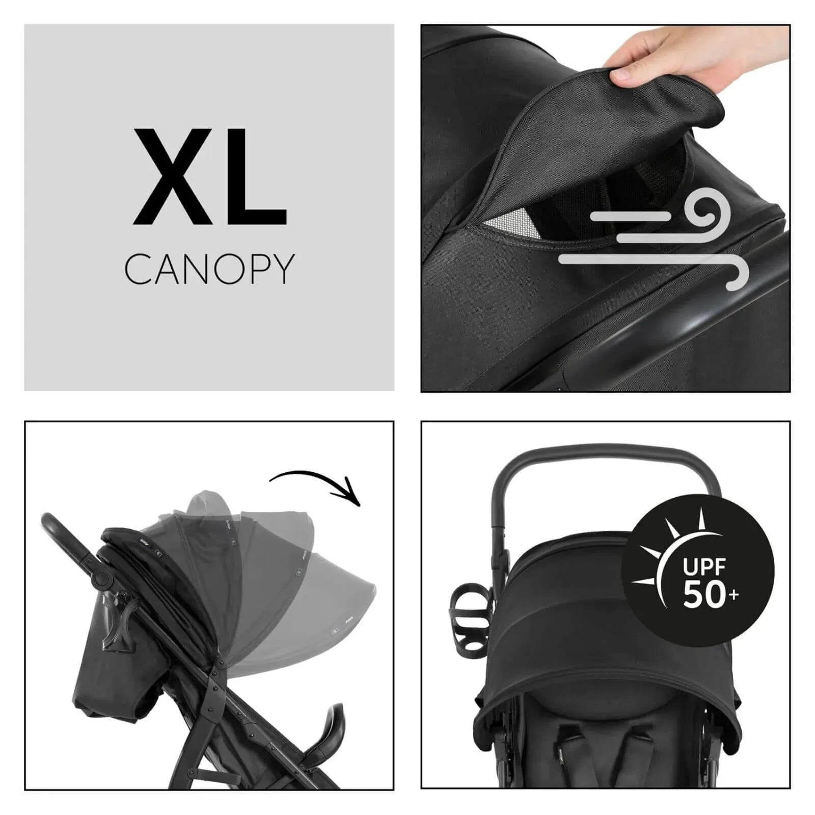 Hauck Rapid 4D Pushchair - Black - mezetto ebebek ebebek