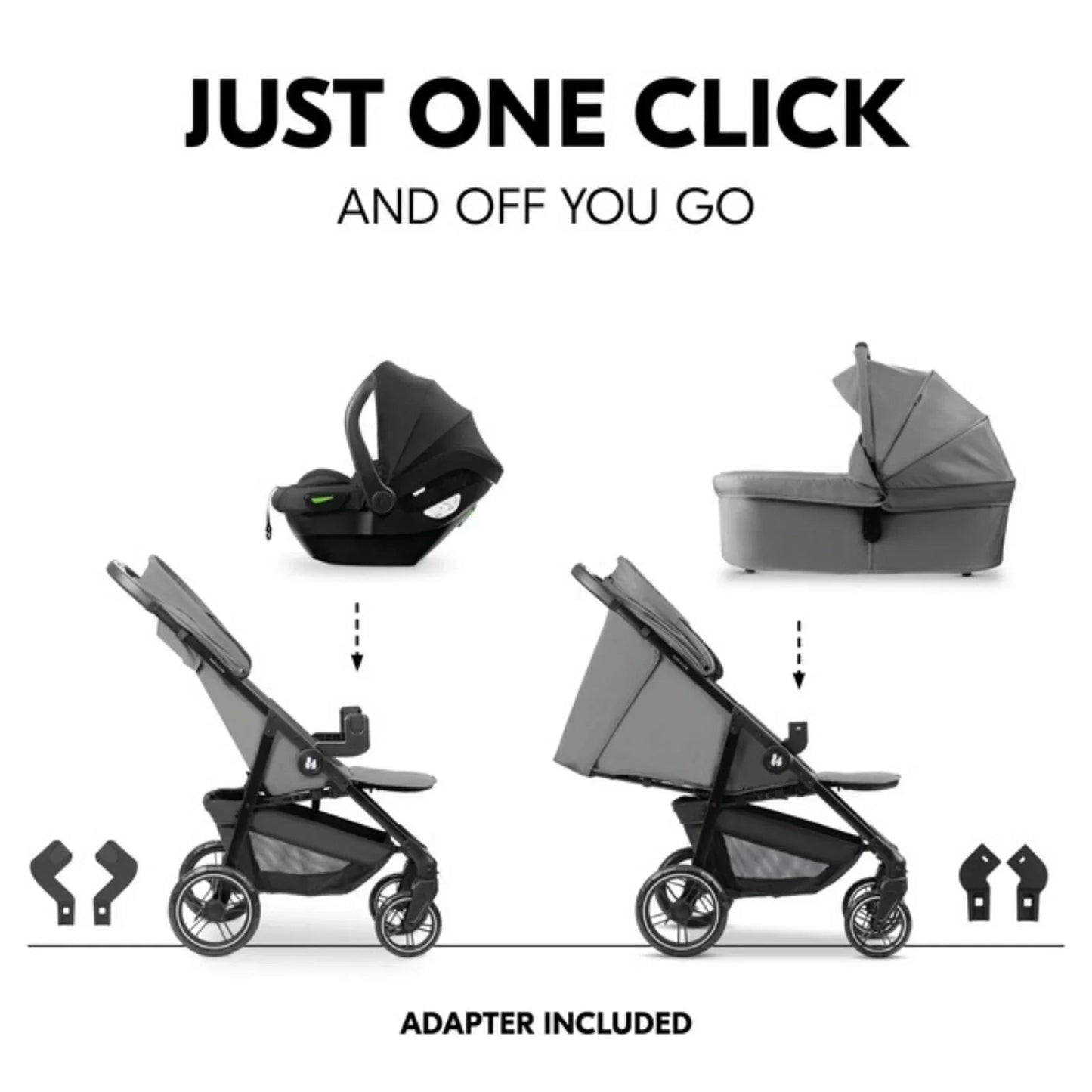 Hauck Shop N Care Trio Set - Grey - mezetto ebebek ebebek