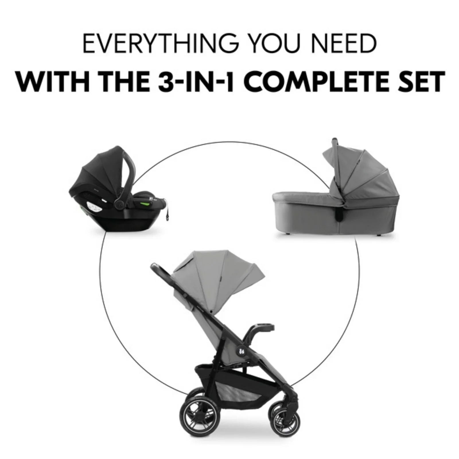Hauck Shop N Care Trio Set - Grey - mezetto ebebek ebebek