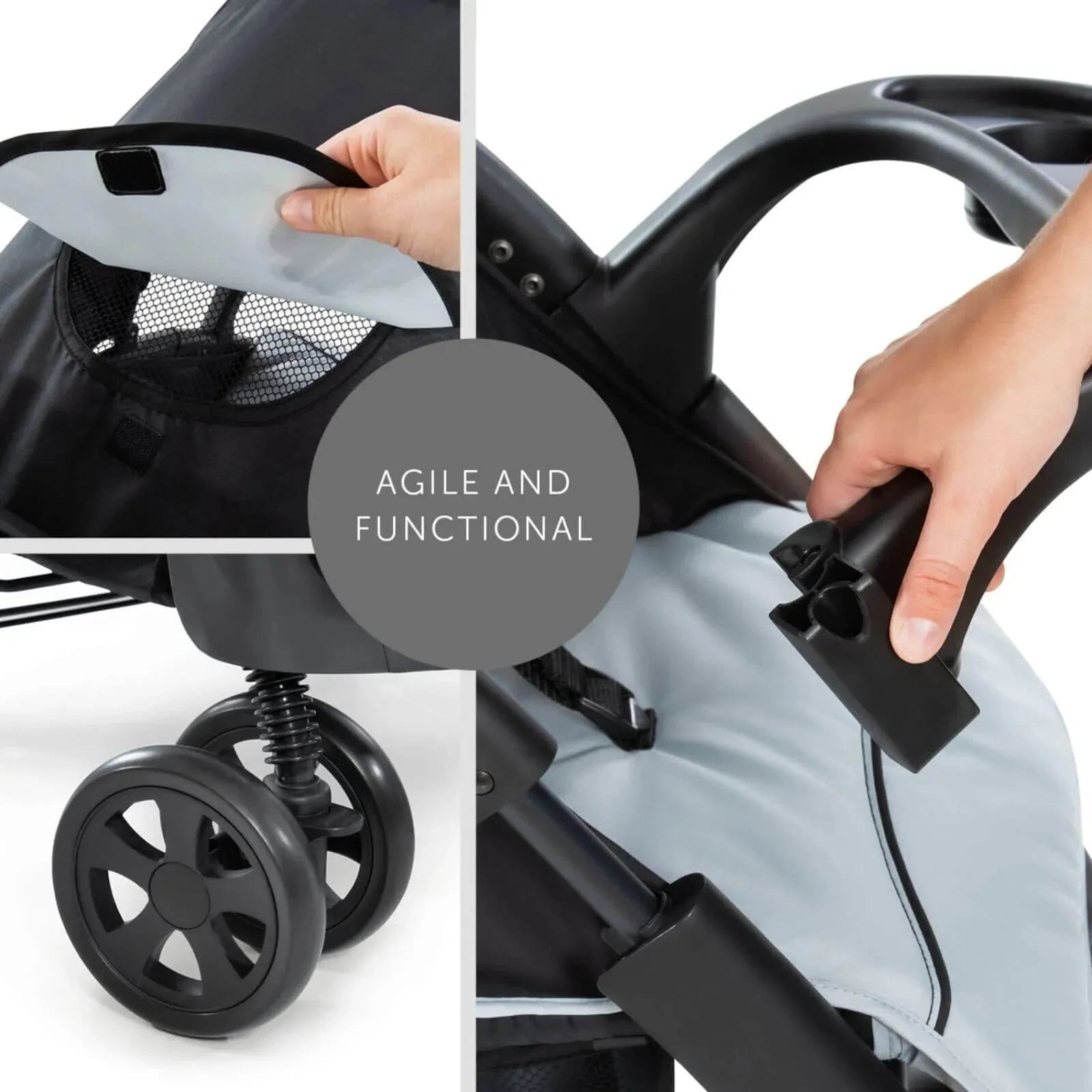 Hauck Shopper Neo II Pushchair - Caviar/Silver - mezetto ebebek ebebek