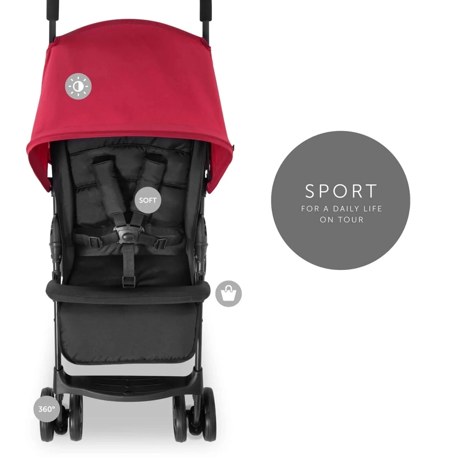 Hauck Sport Pushchair - Red - mezetto ebebek ebebek