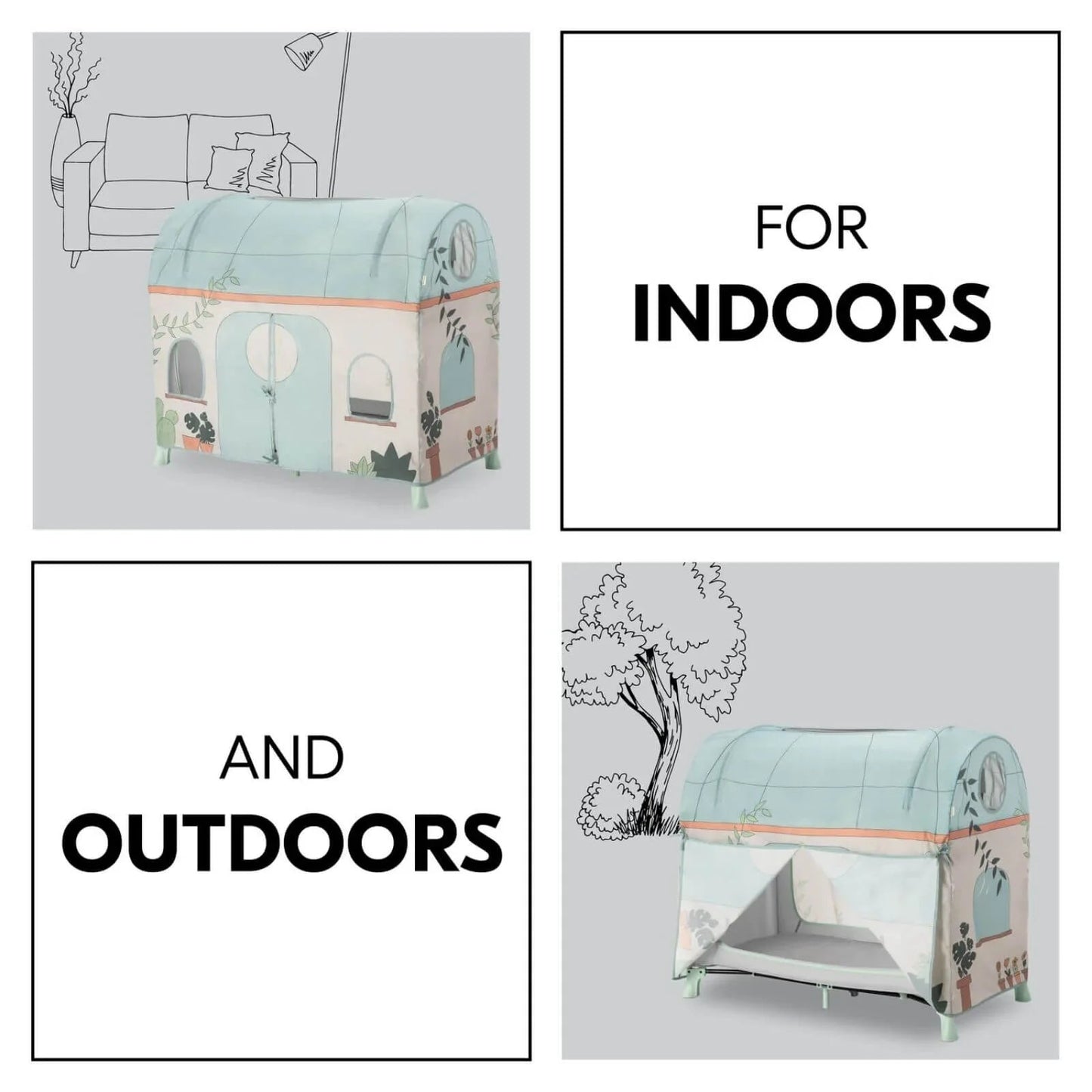 Hauck Travel Cot Cover - Plants - mezetto ebebek ebebek