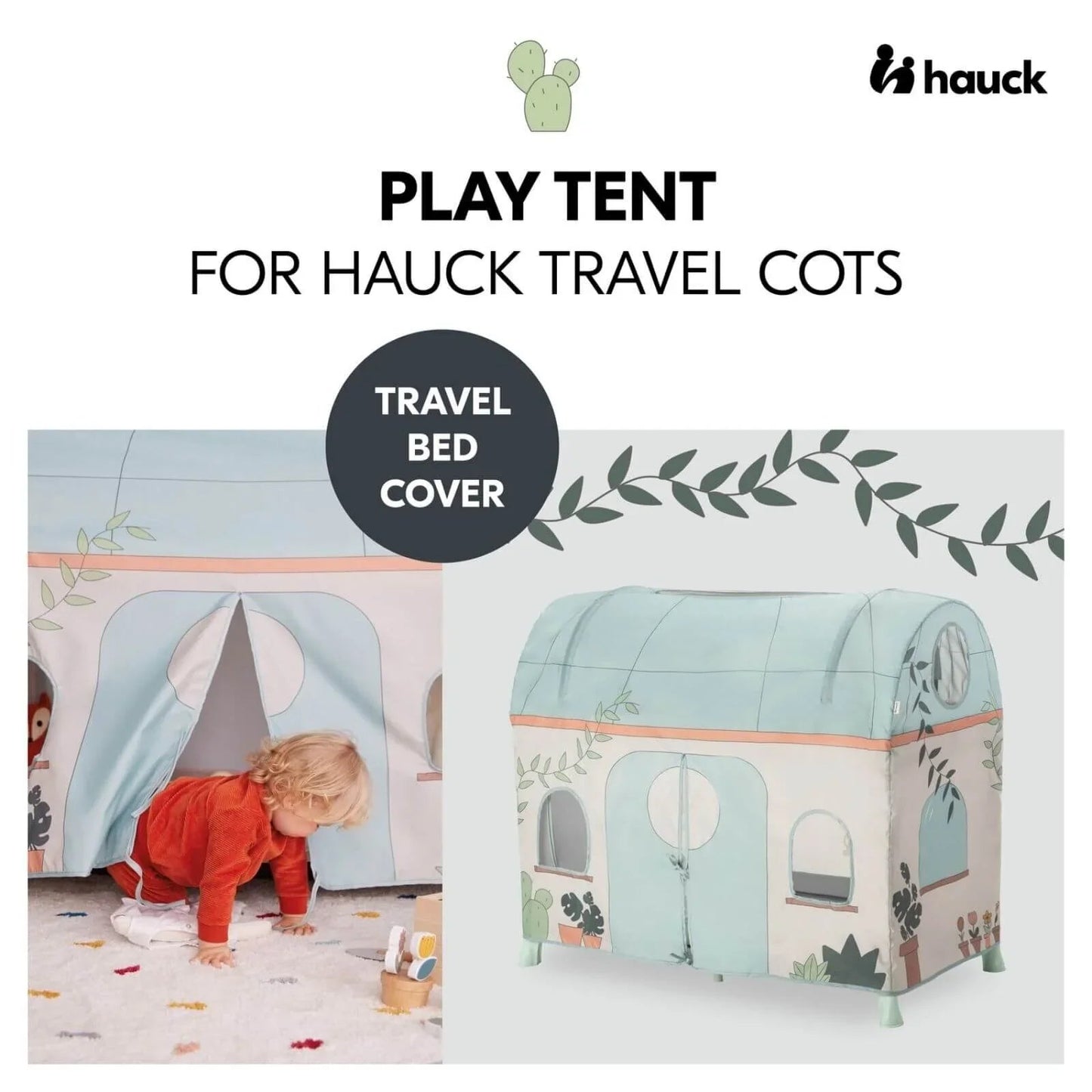 Hauck Travel Cot Cover - Plants - mezetto ebebek ebebek