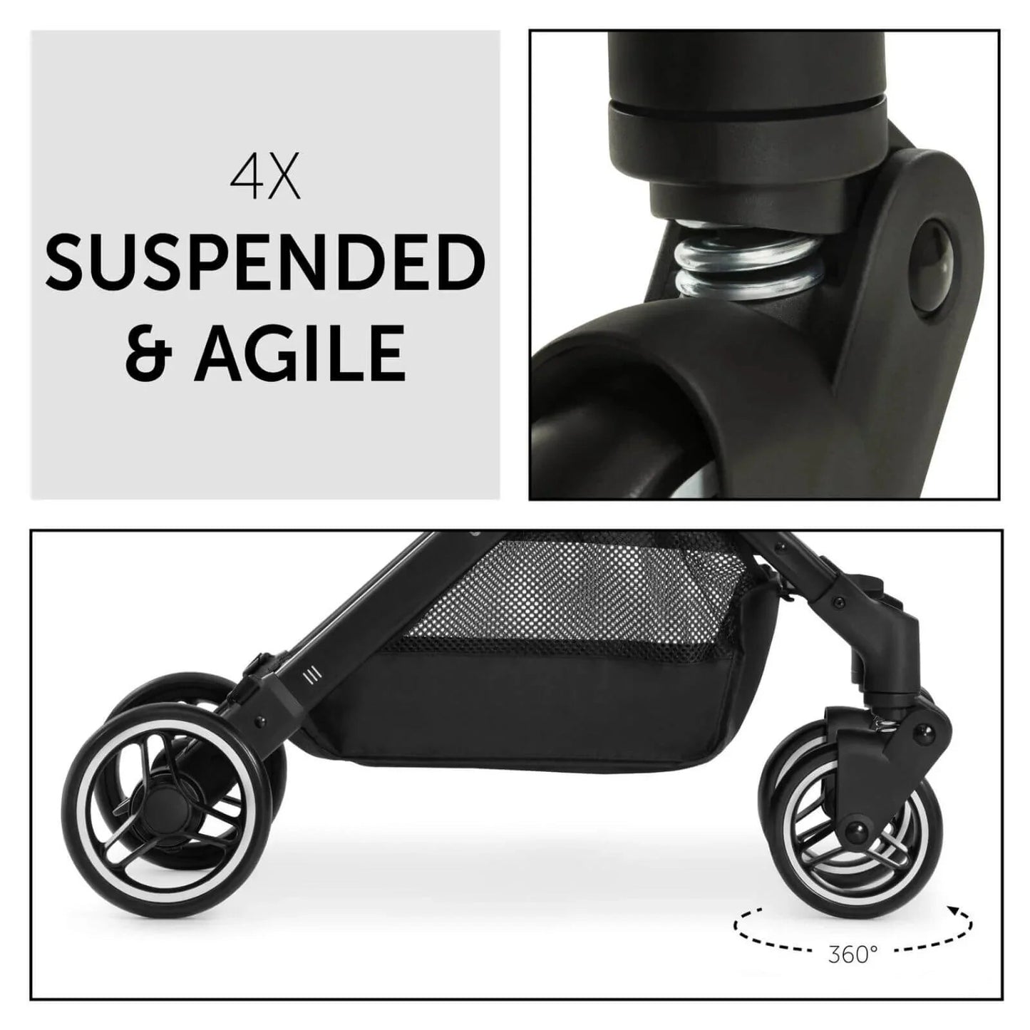 Hauck Travel N Care Pushchair - Black - mezetto ebebek ebebek