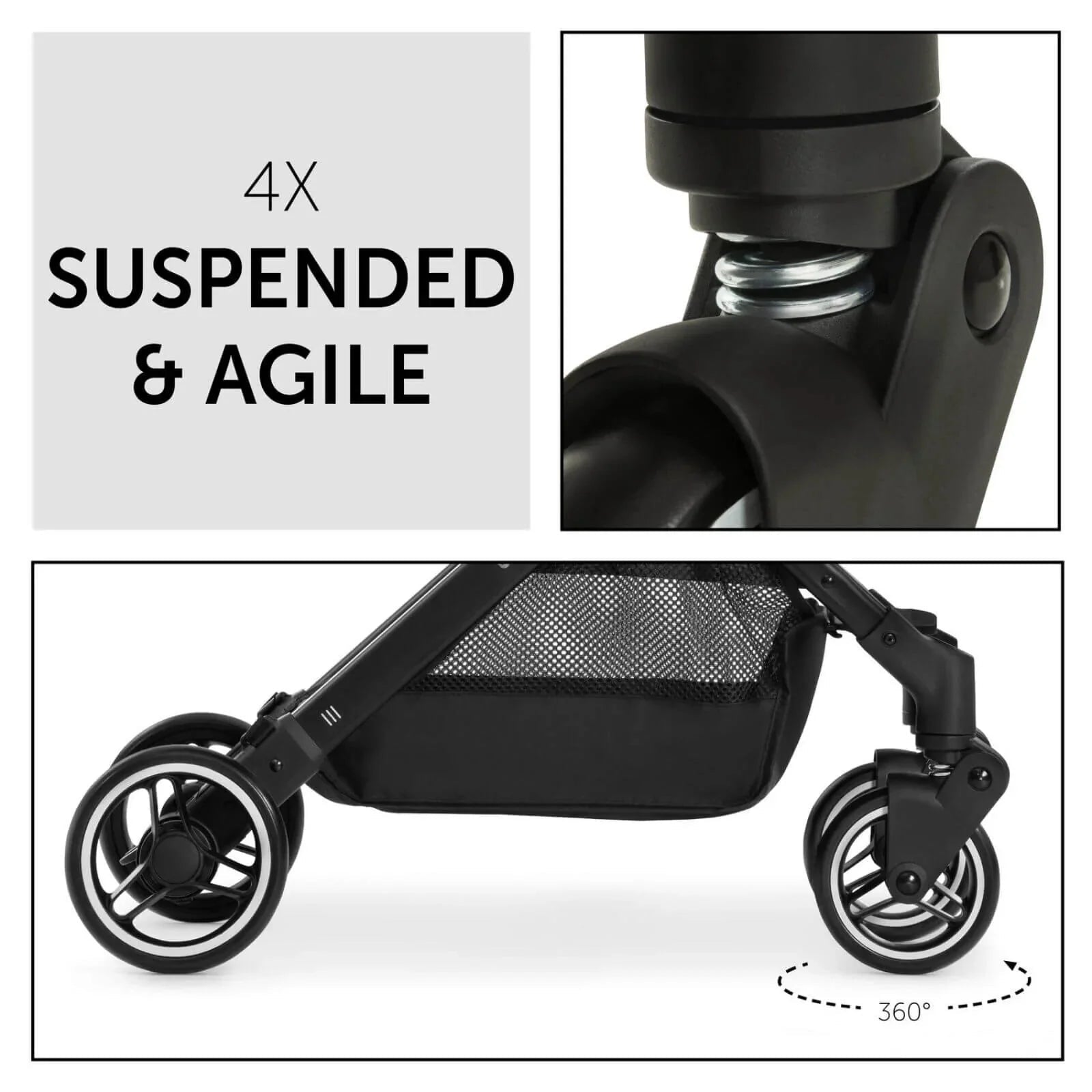 Hauck Travel N Care Pushchair - Black - mezetto ebebek ebebek