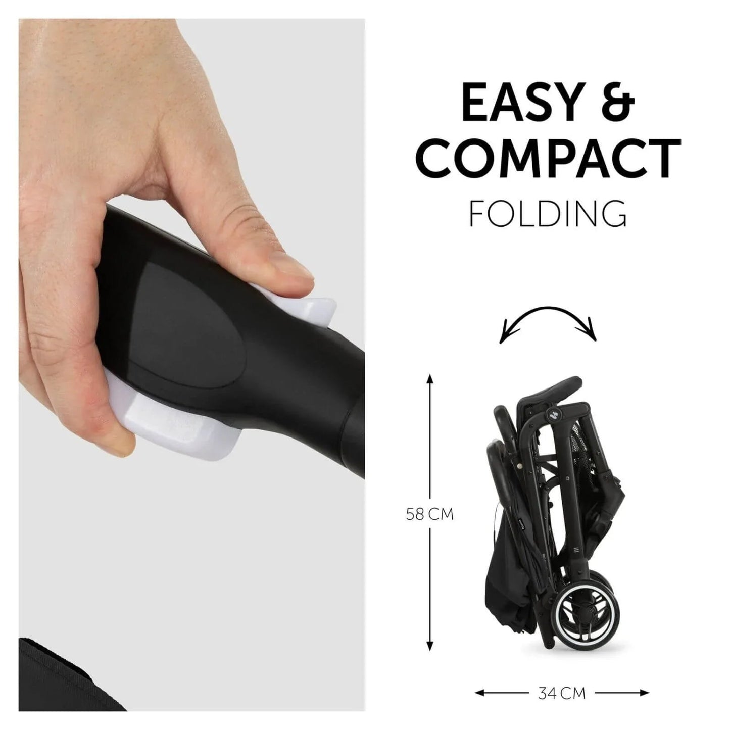 Hauck Travel N Care Pushchair - Black - mezetto ebebek ebebek