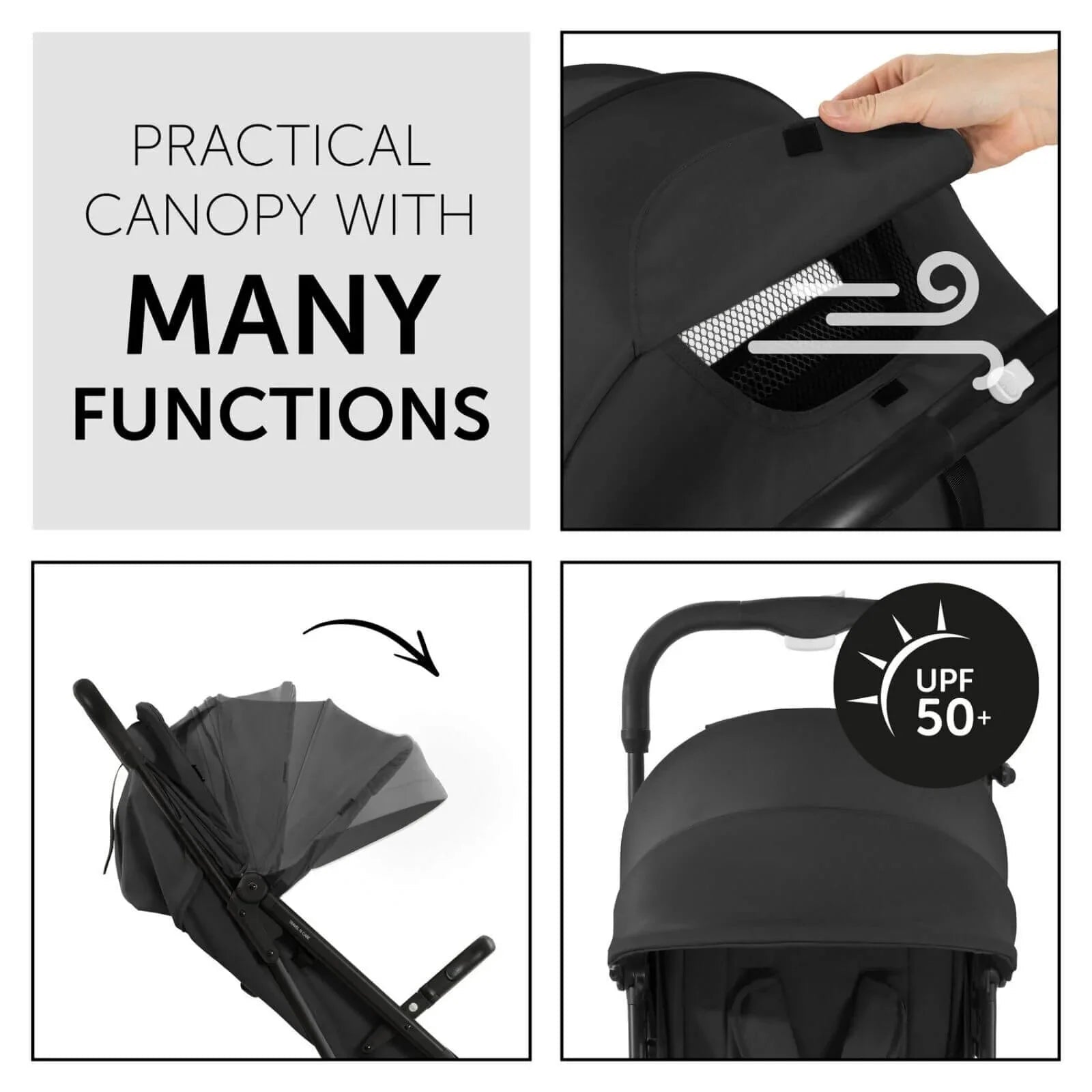 Hauck Travel N Care Pushchair - Black - mezetto ebebek ebebek