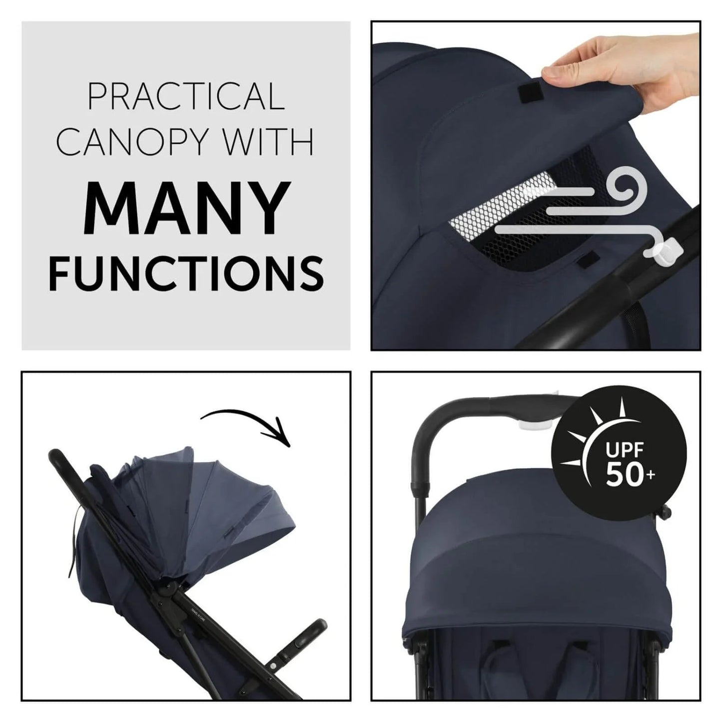 Hauck Travel N Care Pushchair - Navy Blue - mezetto ebebek ebebek