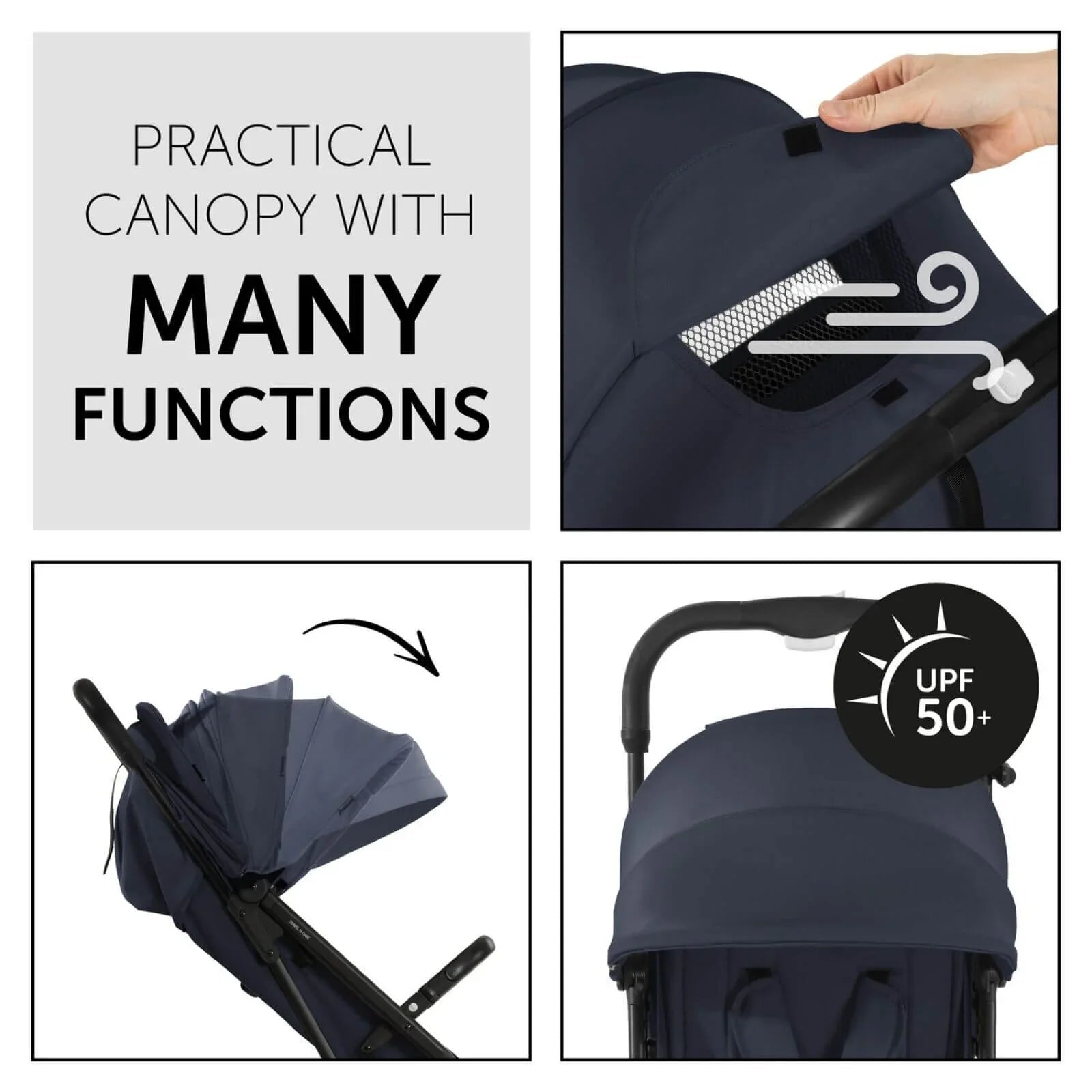 Hauck Travel N Care Pushchair - Navy Blue - mezetto ebebek ebebek