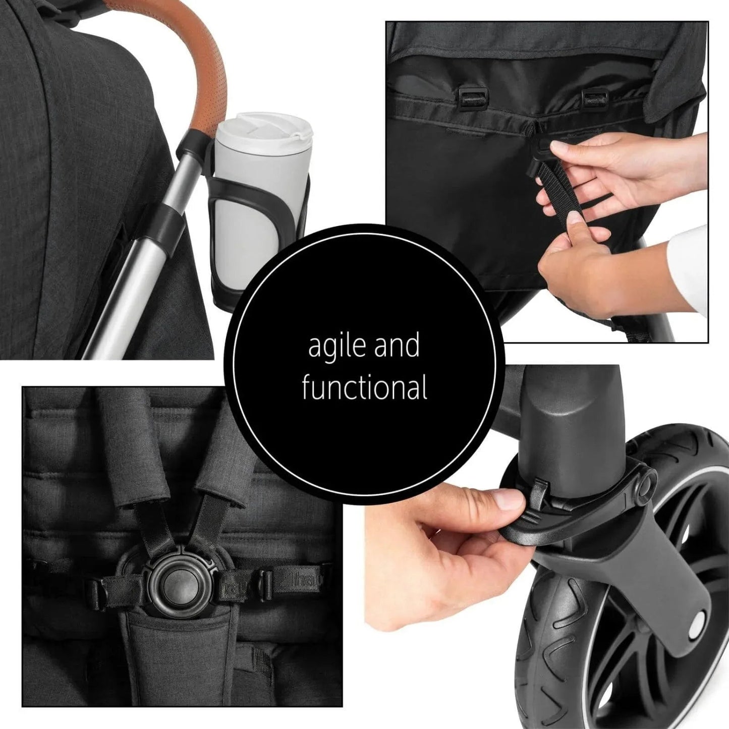 Hauck Uptown Pushchair - Black - mezetto ebebek ebebek