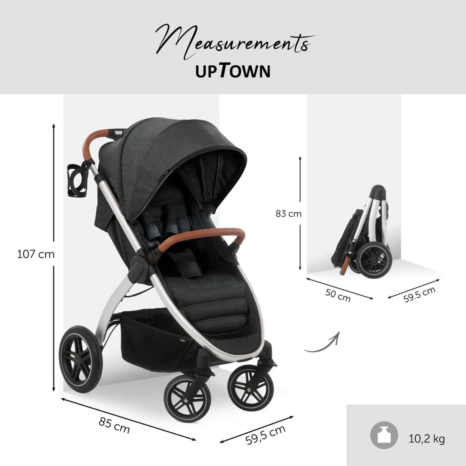 Hauck Uptown Pushchair - Black - mezetto ebebek ebebek