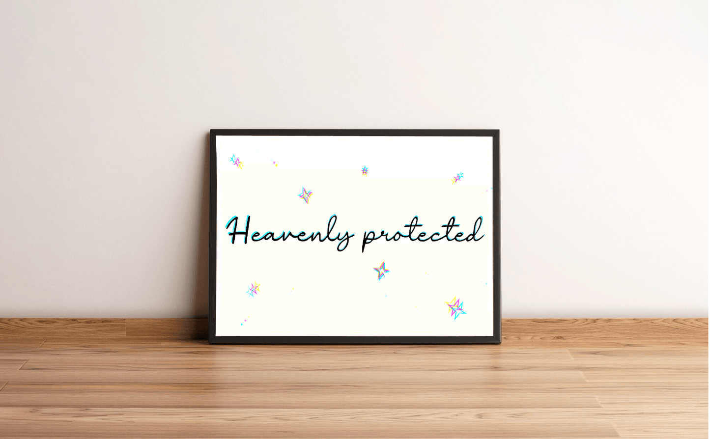 Heavenly Protected | Celestial Minimalist Art Print - mezetto KEOLIX KEOLIX