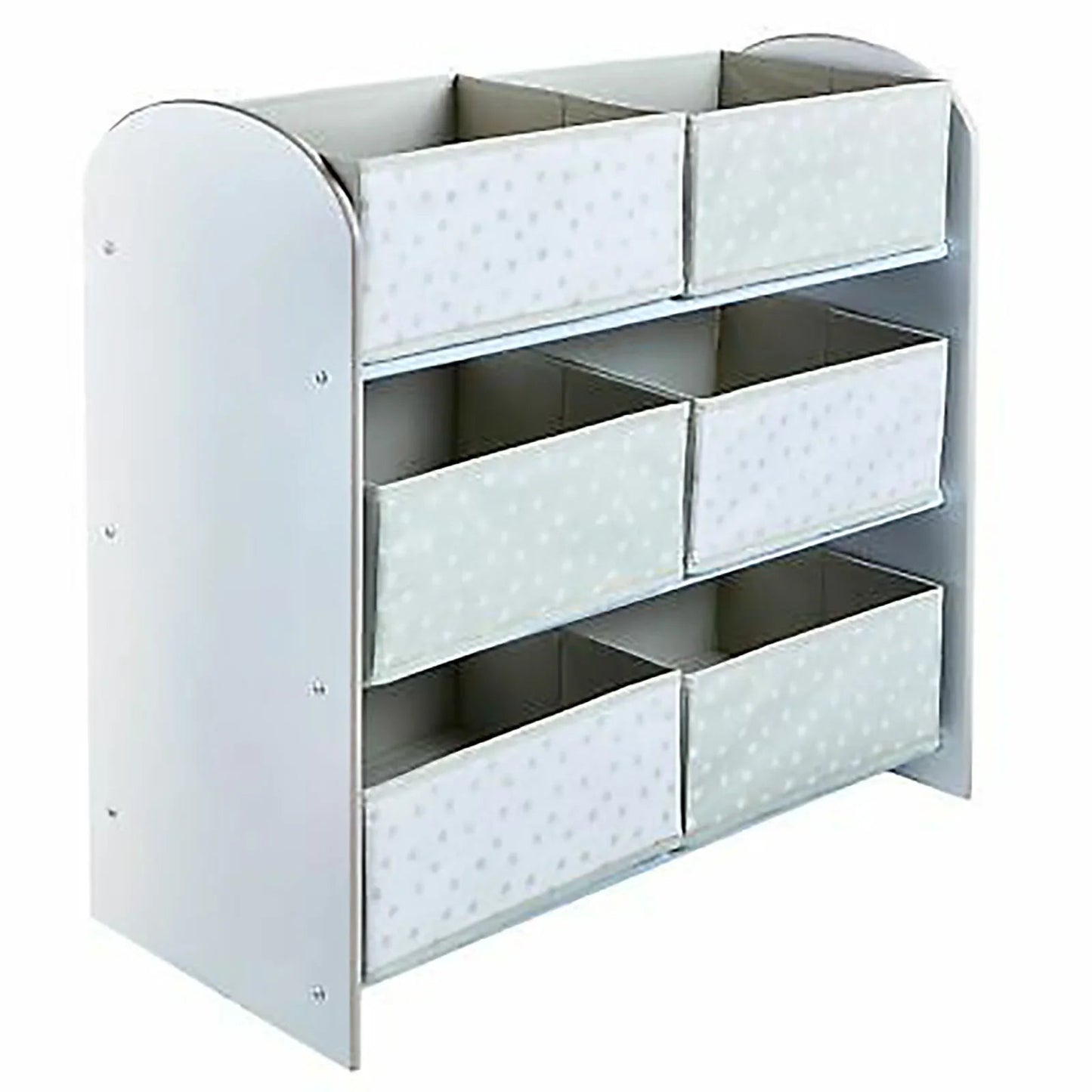 Hello Home Kids Bedroom Toy Storage Unit with 6 Fabric Storage Boxes - White - mezetto ebebek ebebek