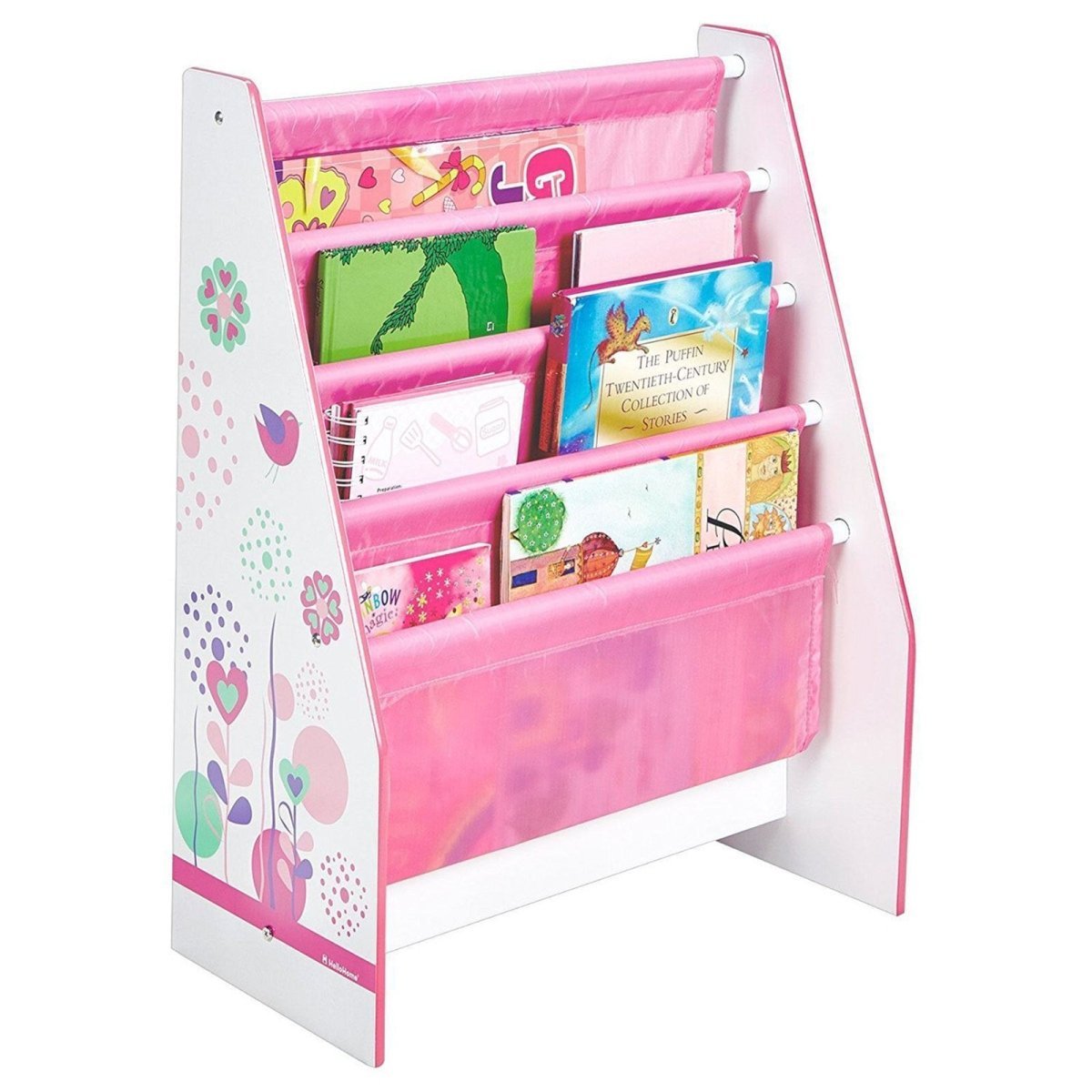 Hello Home Kids Sling Bookcase - Flowers and Birds - mezetto ebebek ebebek