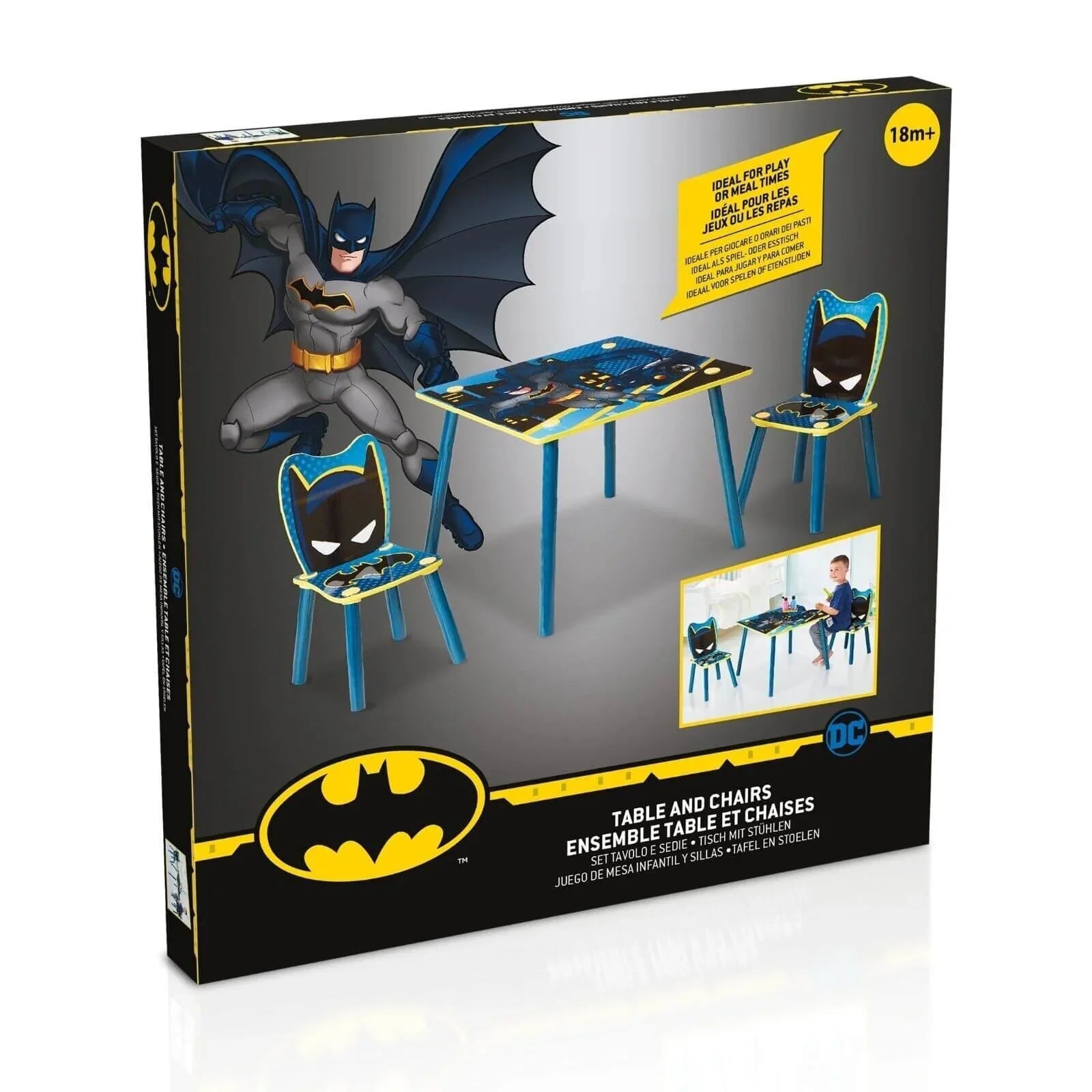 Hello Home Kids Table and 2 Chairs Set - Batman - mezetto ebebek ebebek