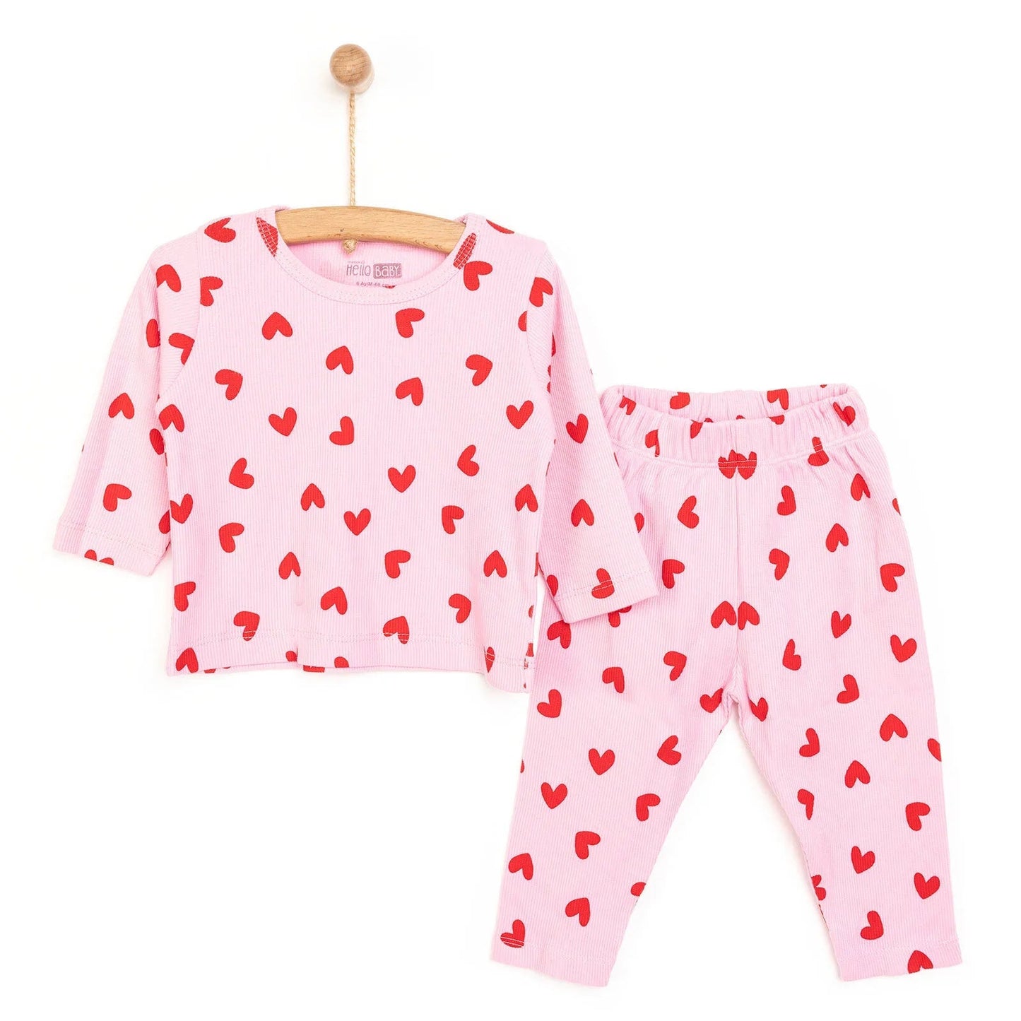HelloBaaby Baby Girl Long sleeve Pyjamas Set - Pink - mezetto ebebek ebebek