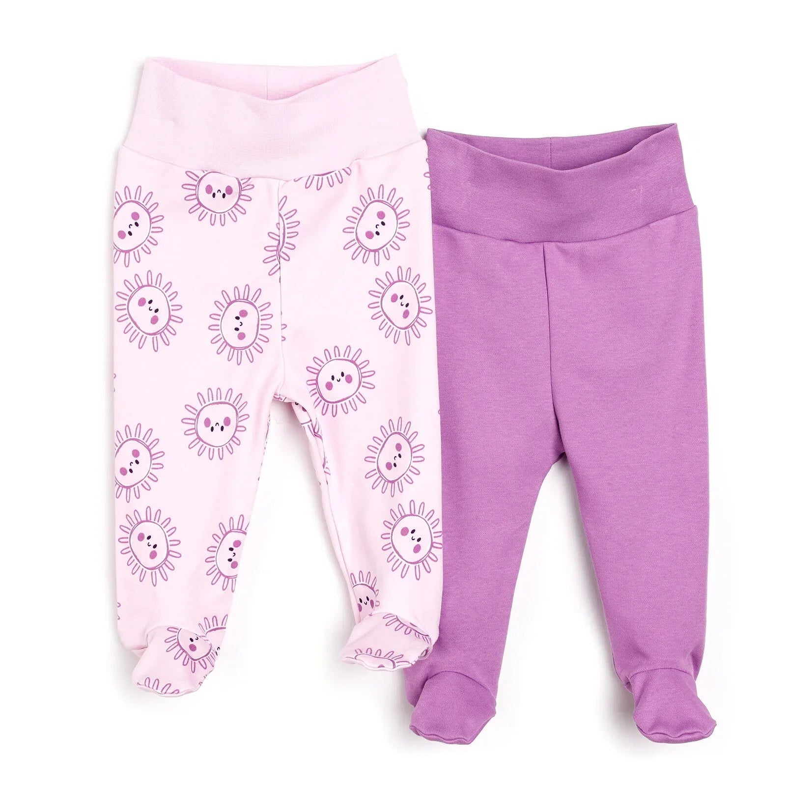 HelloBaby 2 Piece Footed Bottom - Purple - mezetto ebebek ebebek