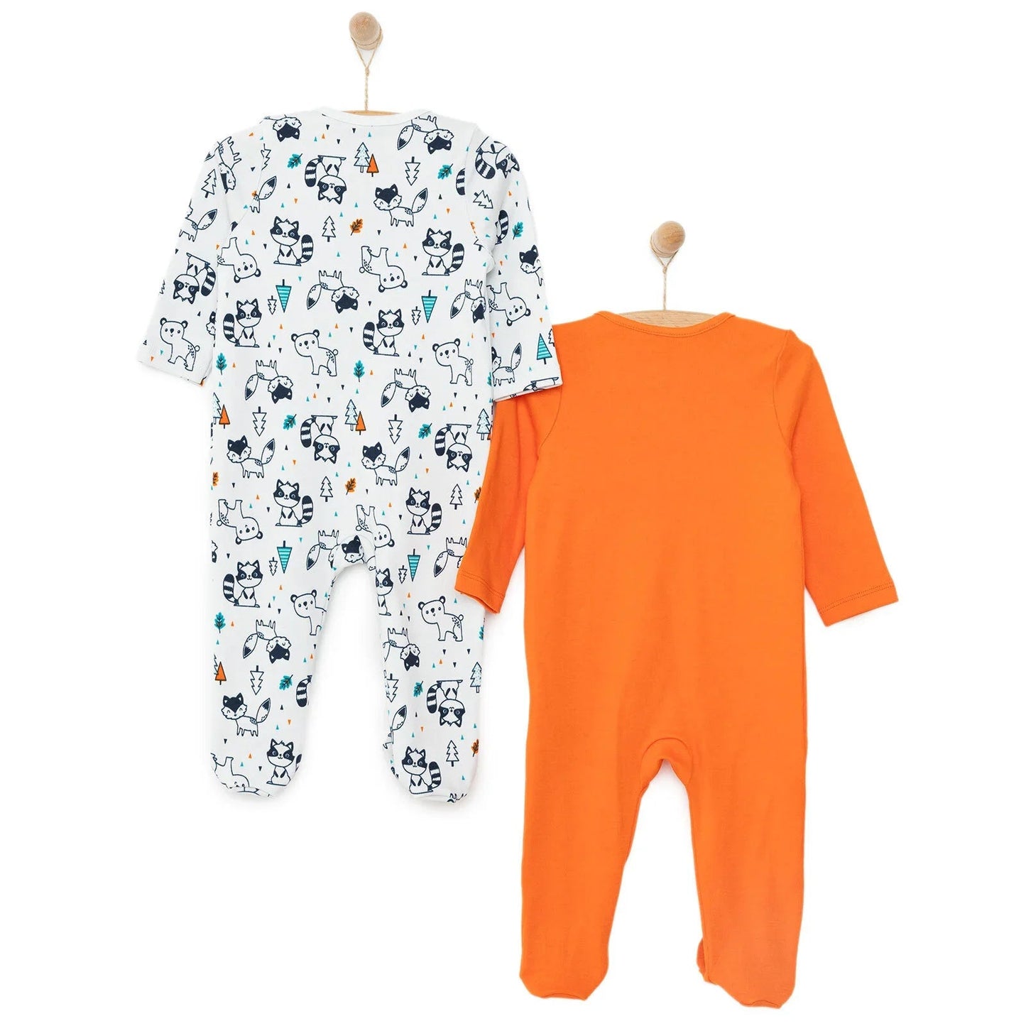 HelloBaby Baby Boy Footed Newborn Jumpsuit - Light Grey - mezetto ebebek ebebek