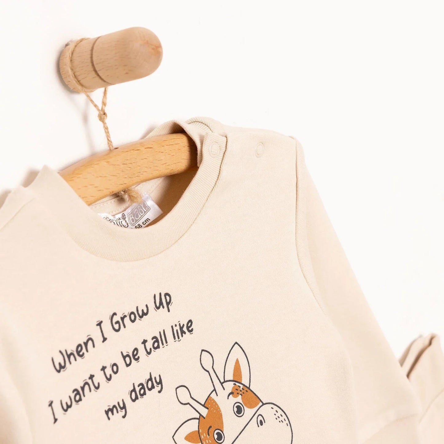HelloBaby Baby Boy Joggers - Beige - mezetto ebebek ebebek