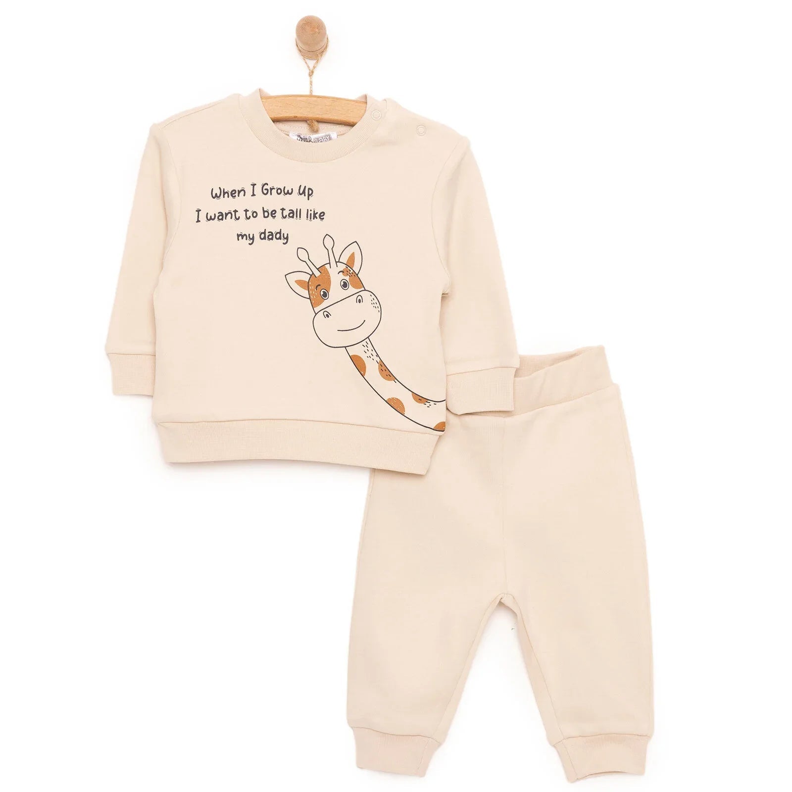 HelloBaby Baby Boy Joggers - Beige - mezetto ebebek ebebek
