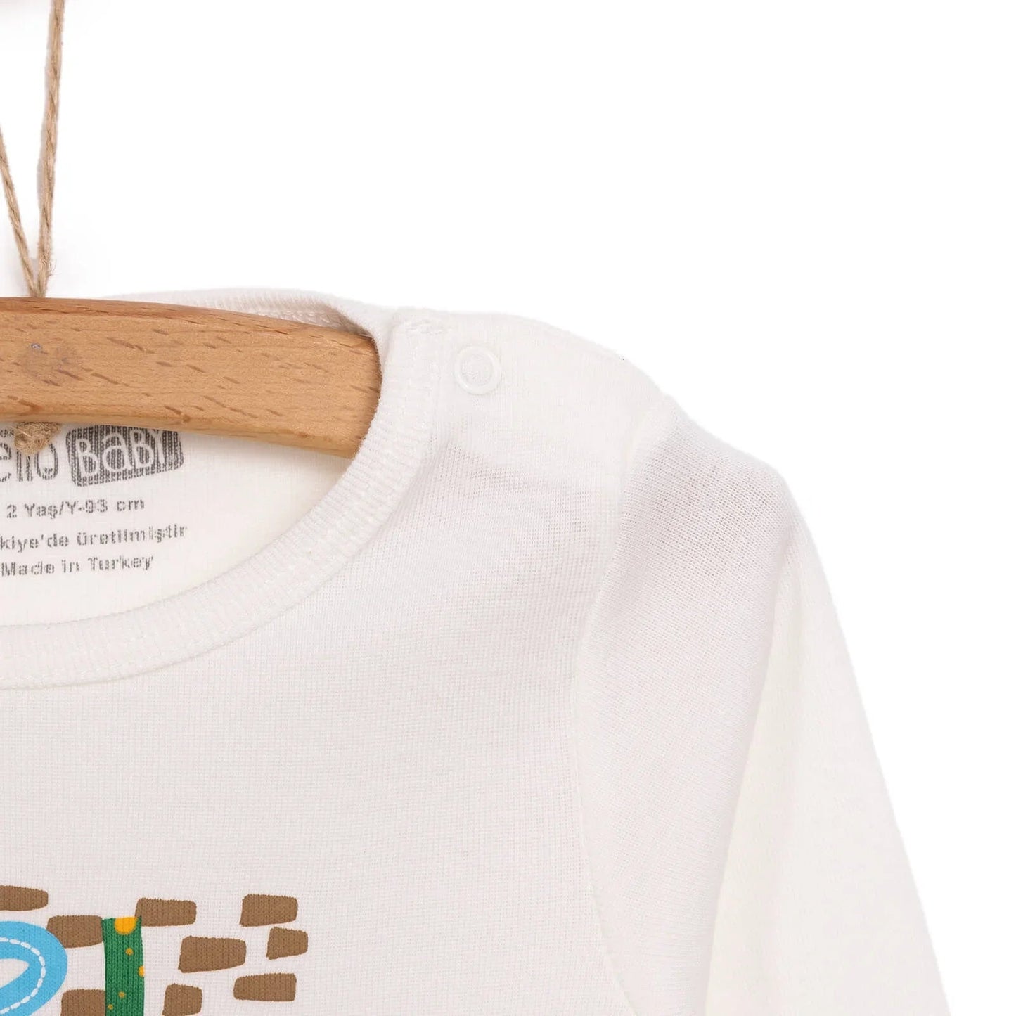 HelloBaby Baby Boy Long Sleeve Bodysuit - Beige - mezetto