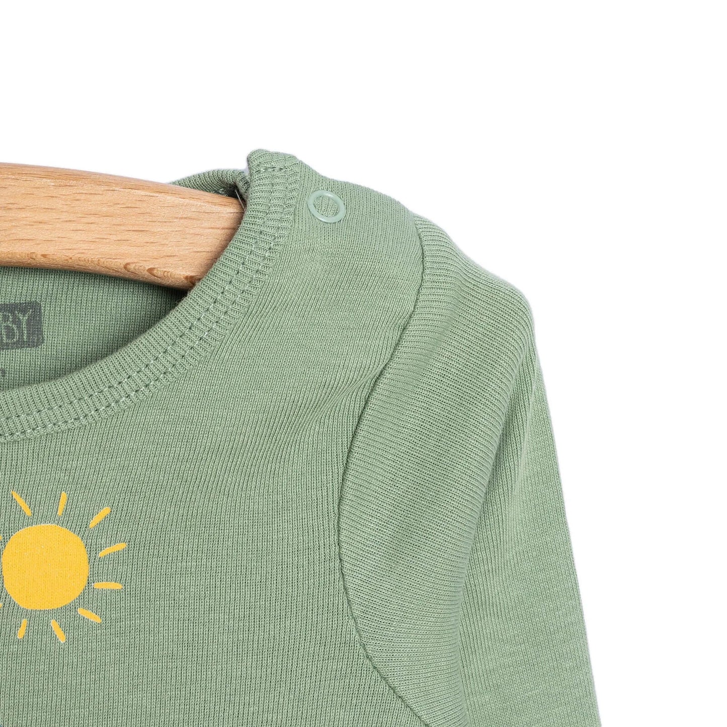 HelloBaby Baby Boy Long Sleeve Bodysuit - Dark Green - mezetto ebebek ebebek