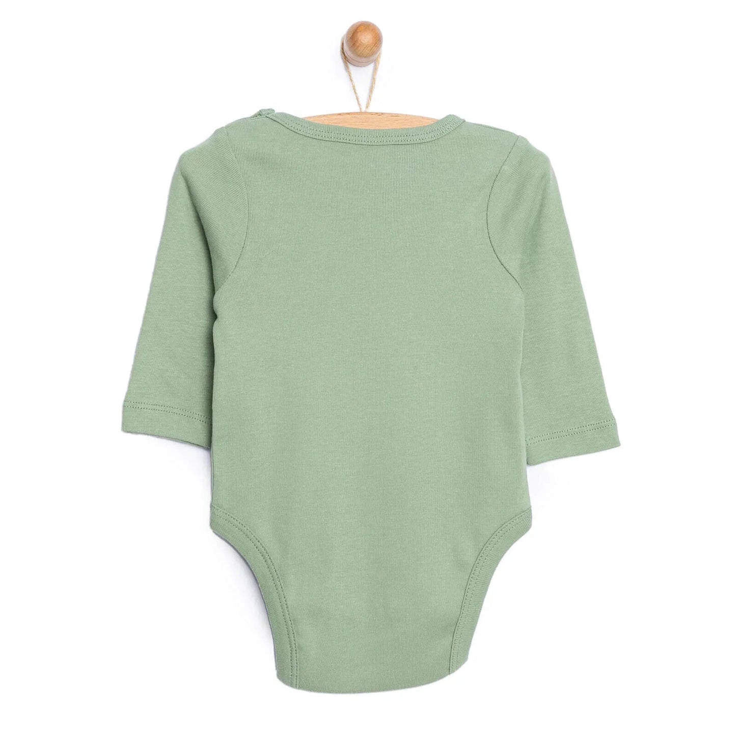 HelloBaby Baby Boy Long Sleeve Bodysuit - Dark Green - mezetto ebebek ebebek