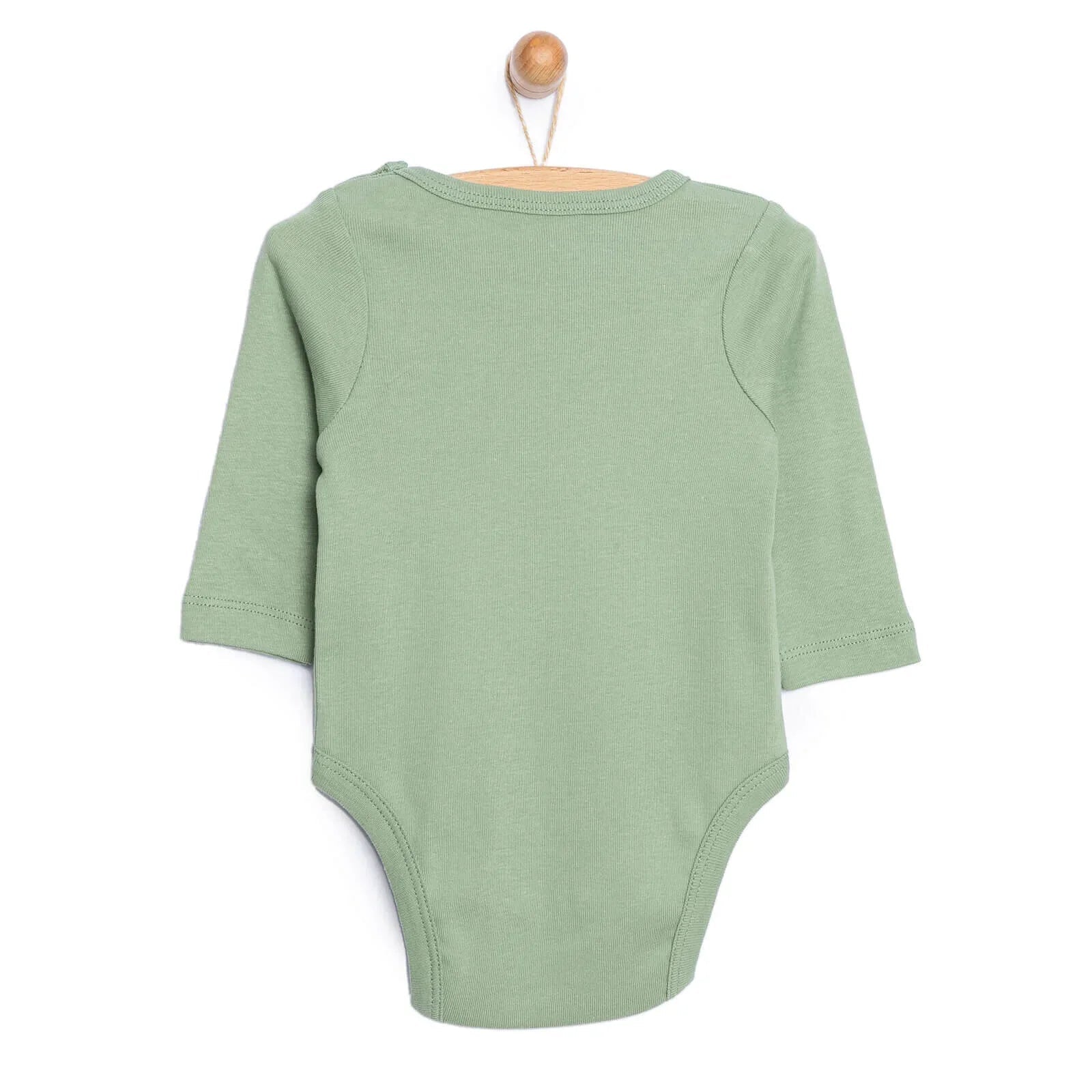 HelloBaby Baby Boy Long Sleeve Bodysuit - Dark Green - mezetto ebebek ebebek