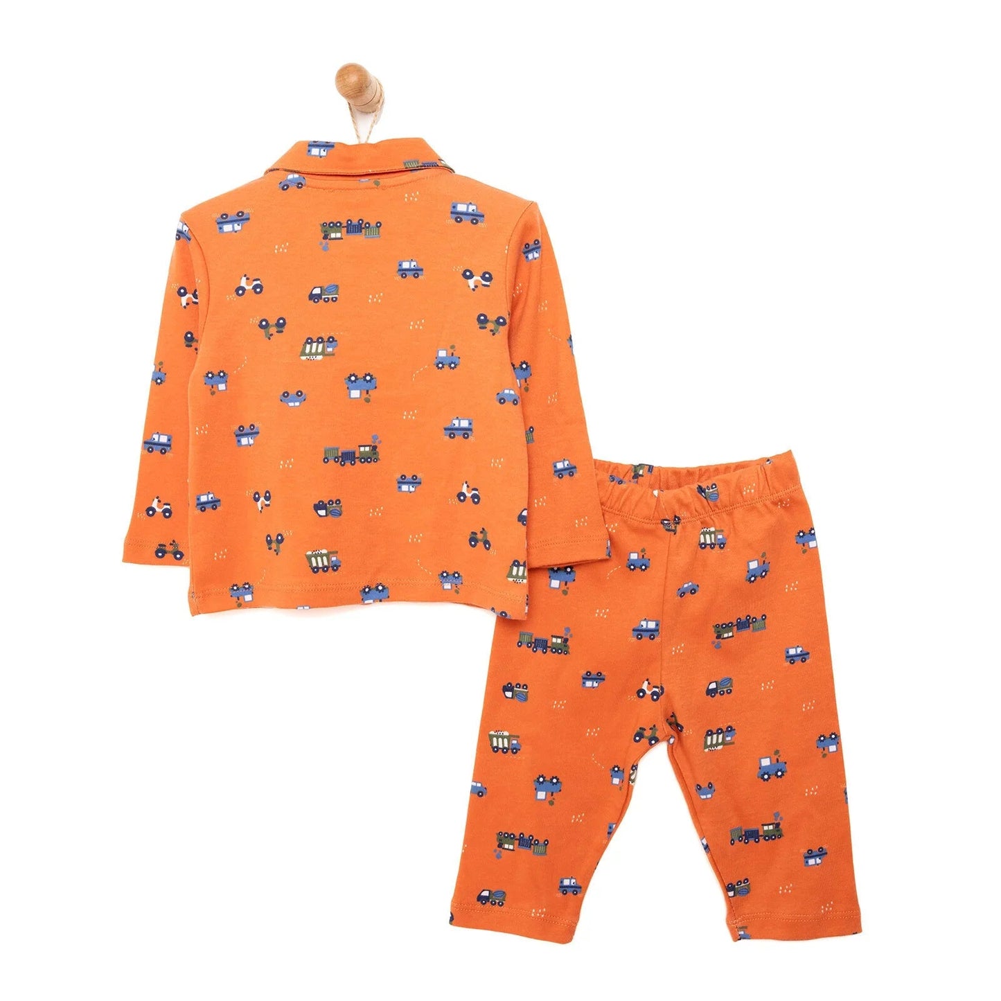 HelloBaby Baby Boy Long Sleeve Pyjamas Set - Orange - mezetto ebebek ebebek