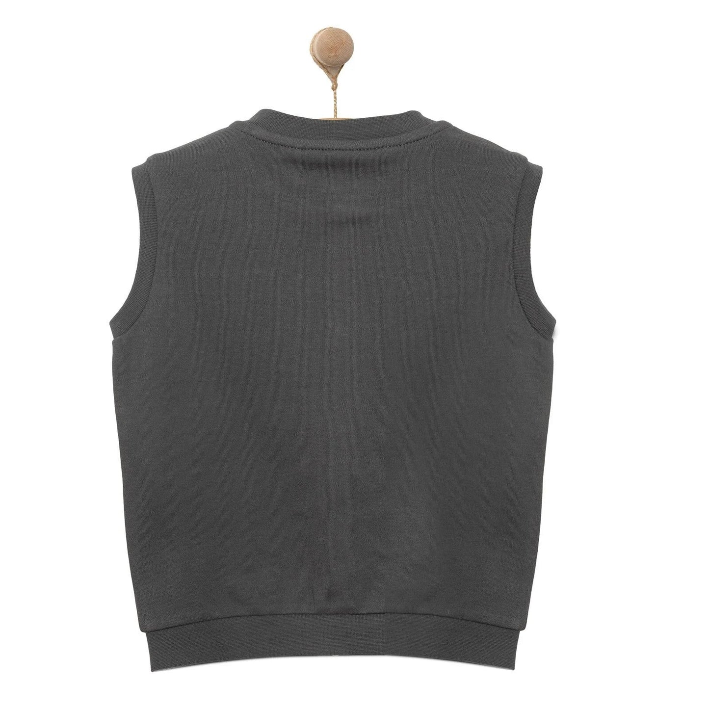 HelloBaby Baby Boy Ribbed Cardigan - Dark Grey - mezetto ebebek ebebek