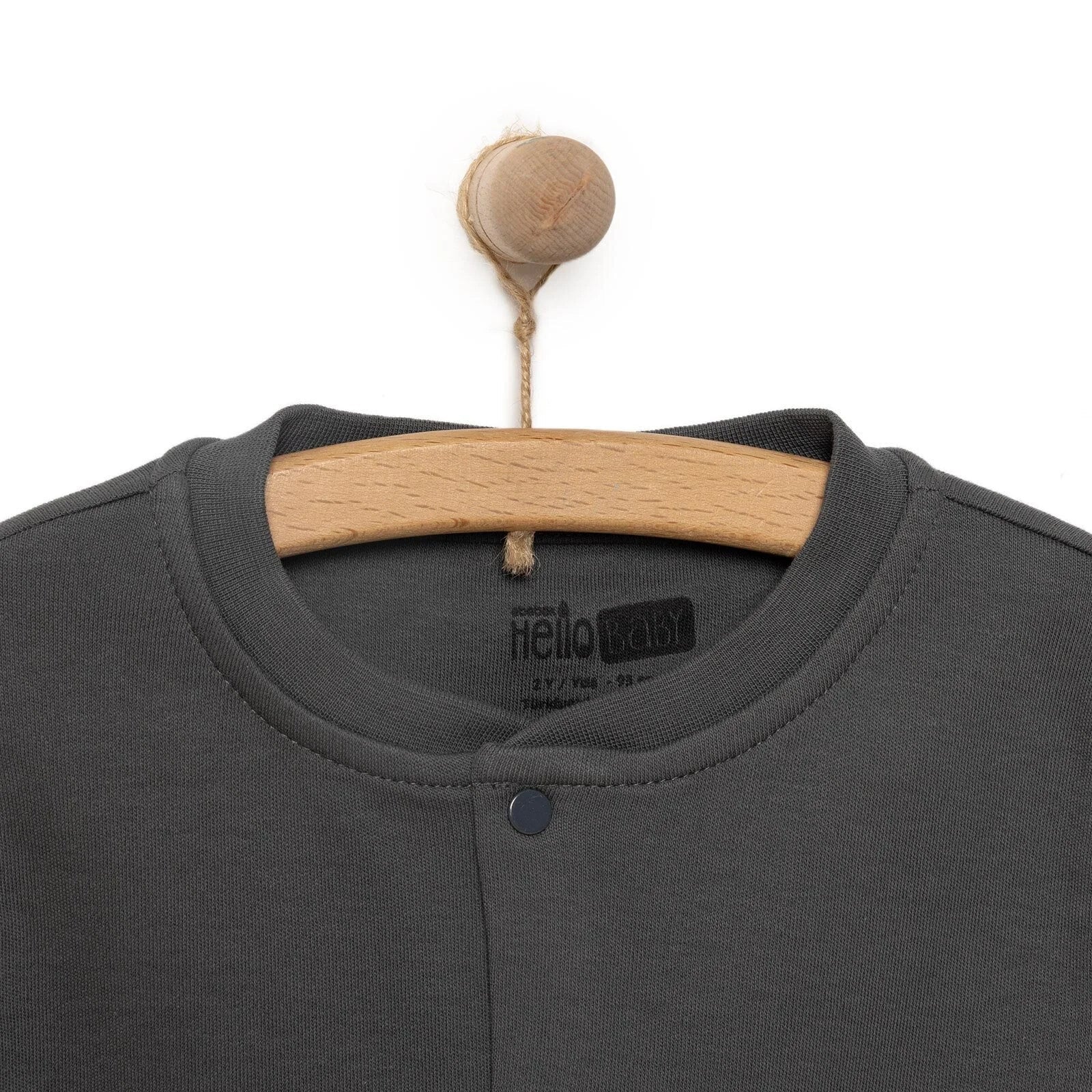 HelloBaby Baby Boy Ribbed Cardigan - Dark Grey - mezetto ebebek ebebek