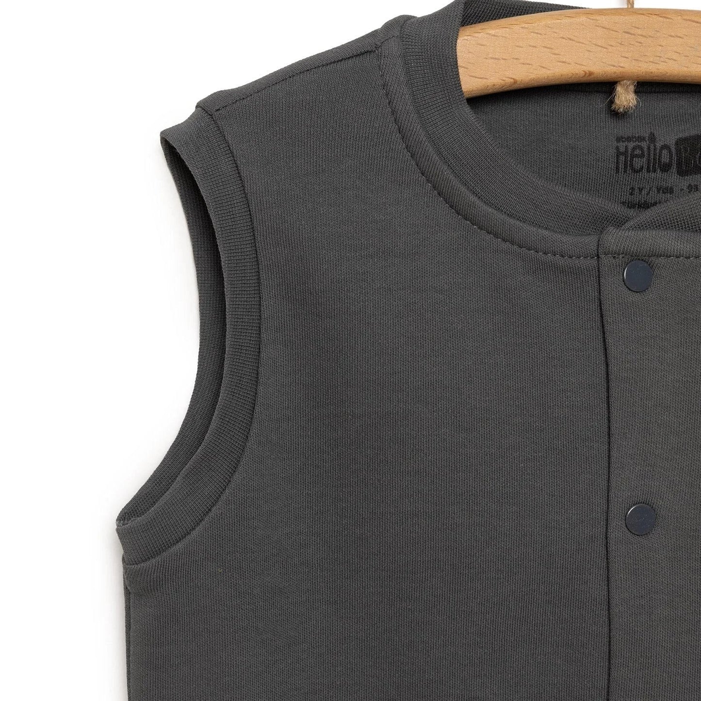 HelloBaby Baby Boy Ribbed Cardigan - Dark Grey - mezetto ebebek ebebek