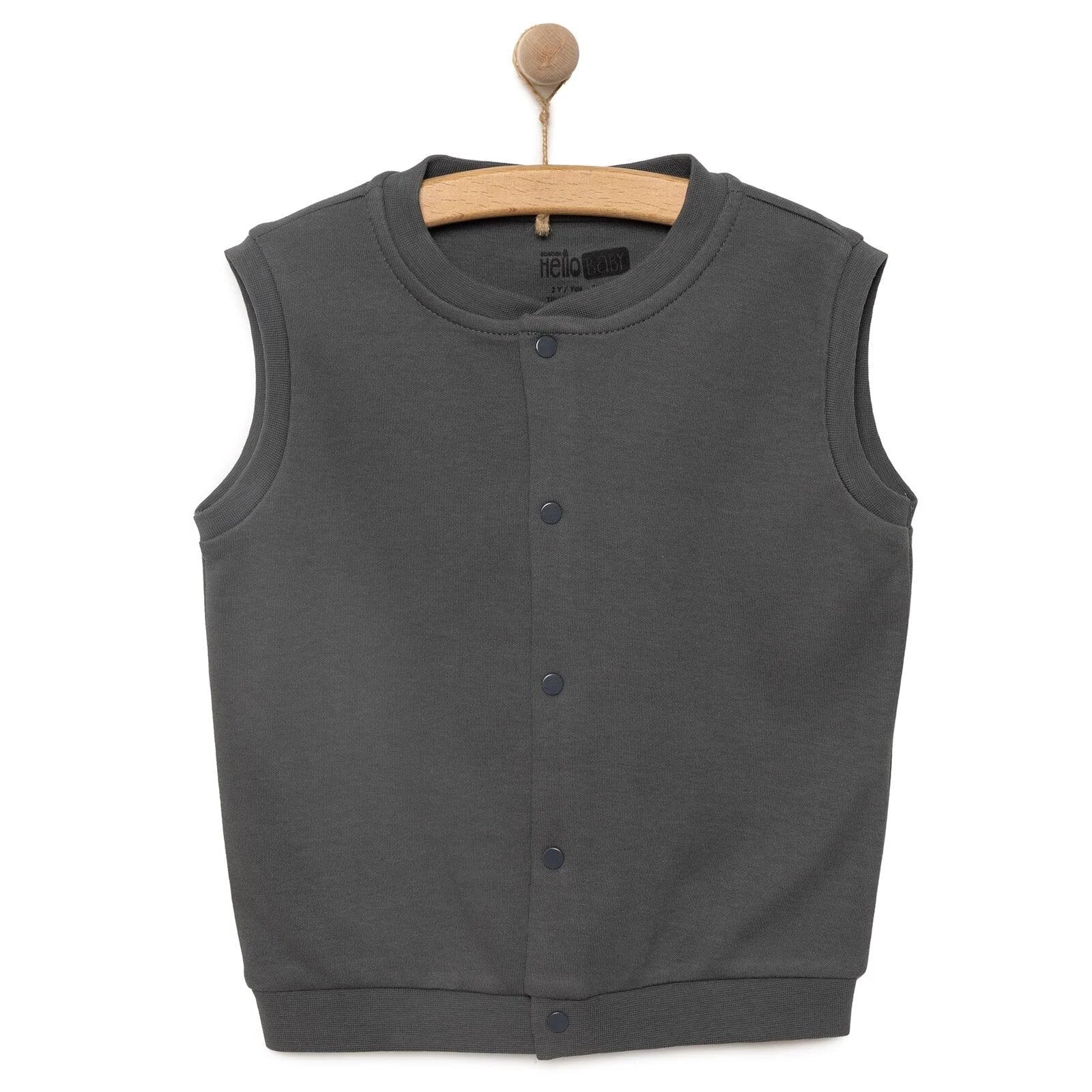 HelloBaby Baby Boy Ribbed Cardigan - Dark Grey - mezetto ebebek ebebek