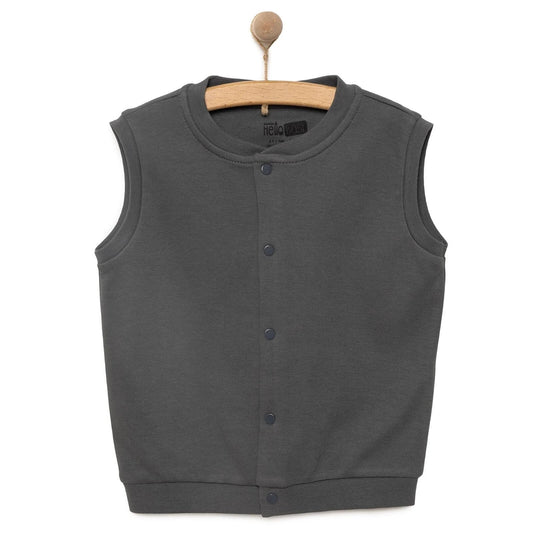 HelloBaby Baby Boy Ribbed Cardigan - Dark Grey - mezetto ebebek ebebek