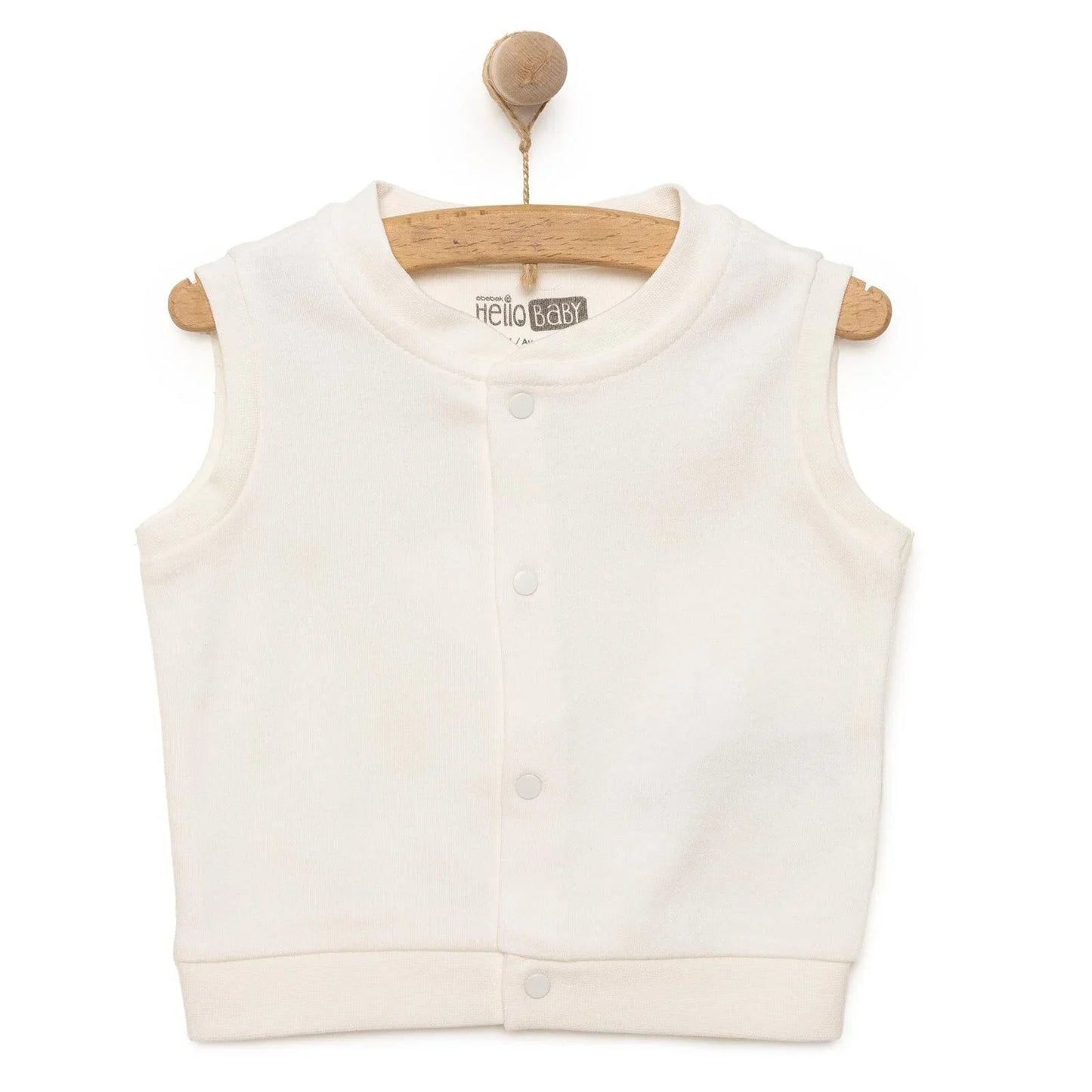 HelloBaby Baby Boy Ribbed Cardigan - Ecru - mezetto ebebek ebebek