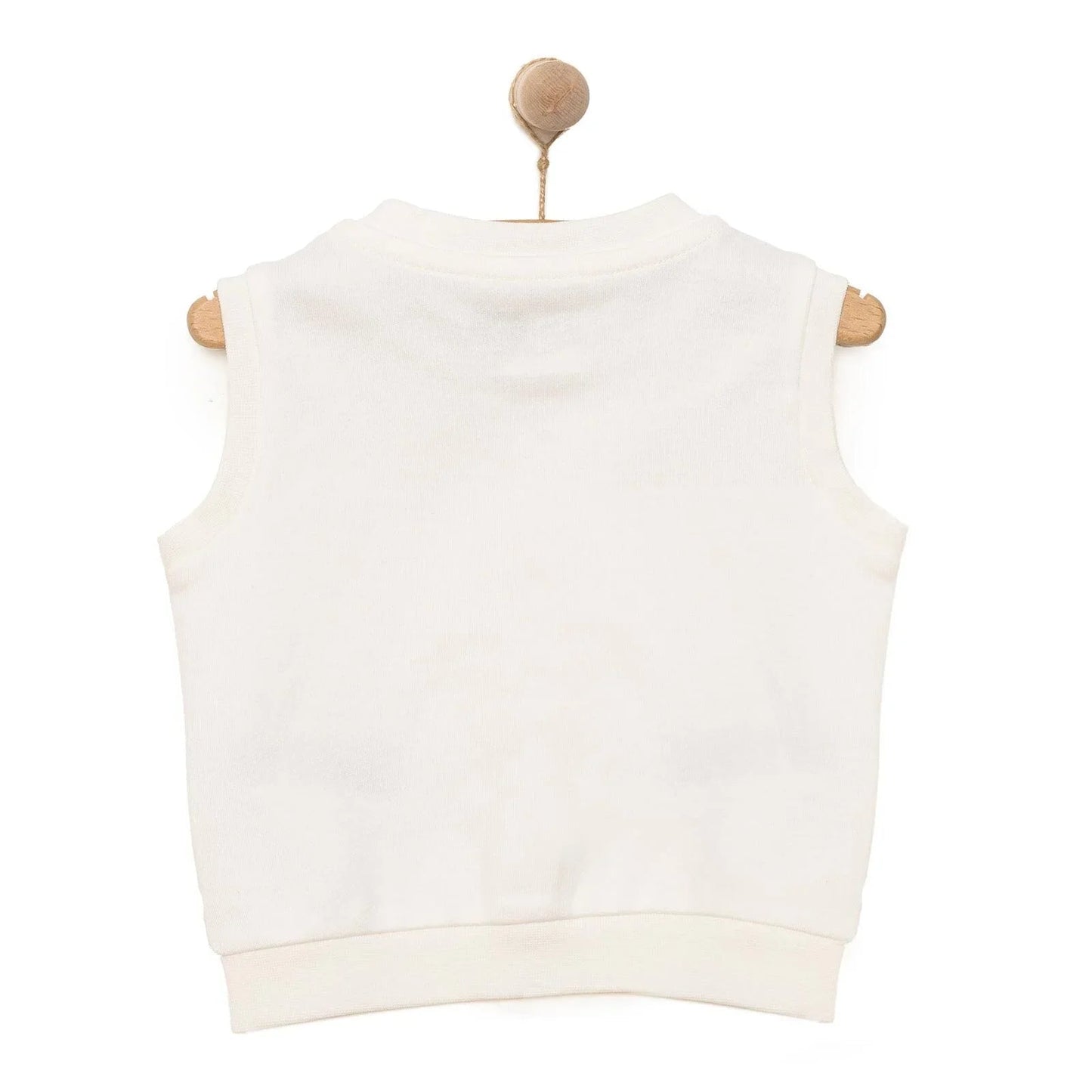 HelloBaby Baby Boy Ribbed Cardigan - Ecru - mezetto ebebek ebebek
