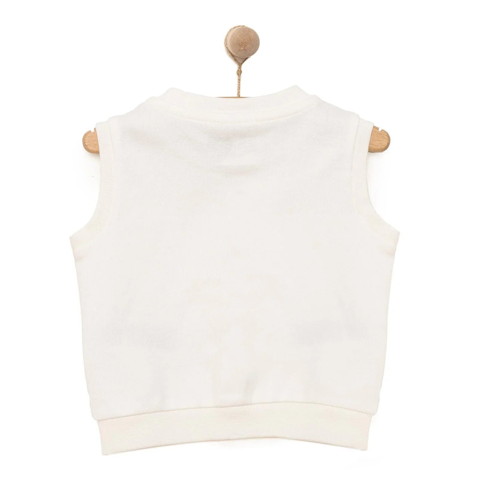 HelloBaby Baby Boy Ribbed Cardigan - Ecru - mezetto ebebek ebebek