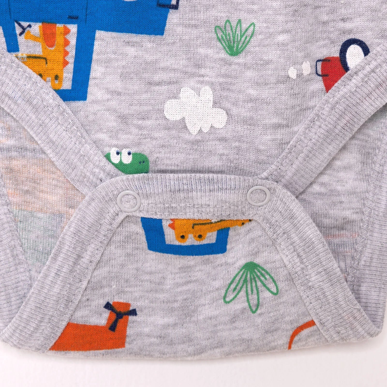 HelloBaby Baby Boy Short Sleeve Body - Grey Melange - mezetto ebebek ebebek