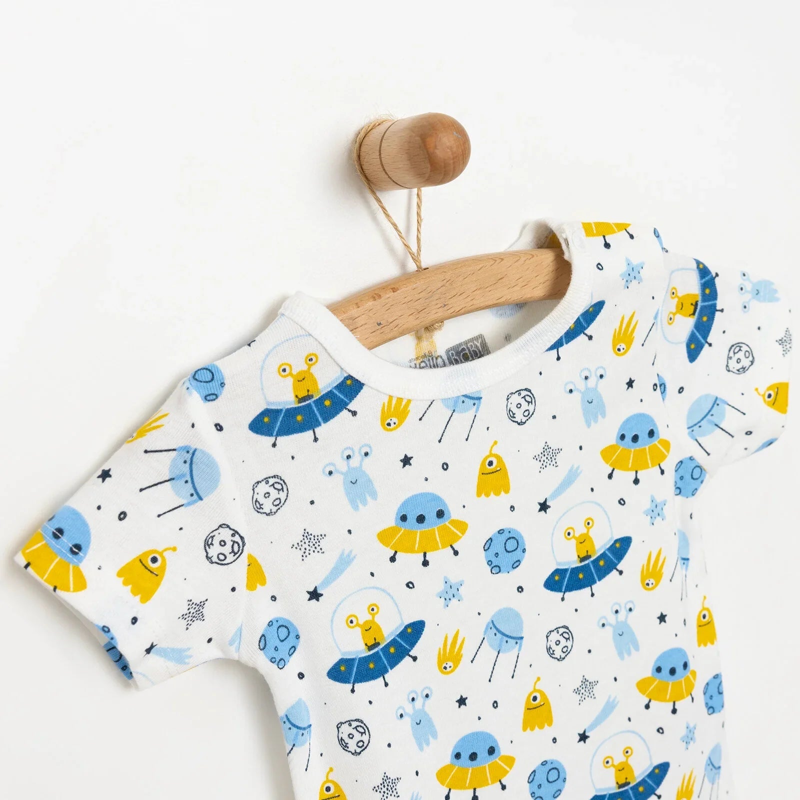 HelloBaby Baby Boy Short Sleeve Body - White - mezetto ebebek ebebek