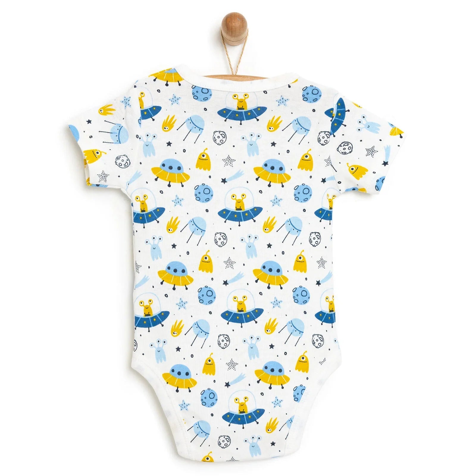 HelloBaby Baby Boy Short Sleeve Body - White - mezetto ebebek ebebek