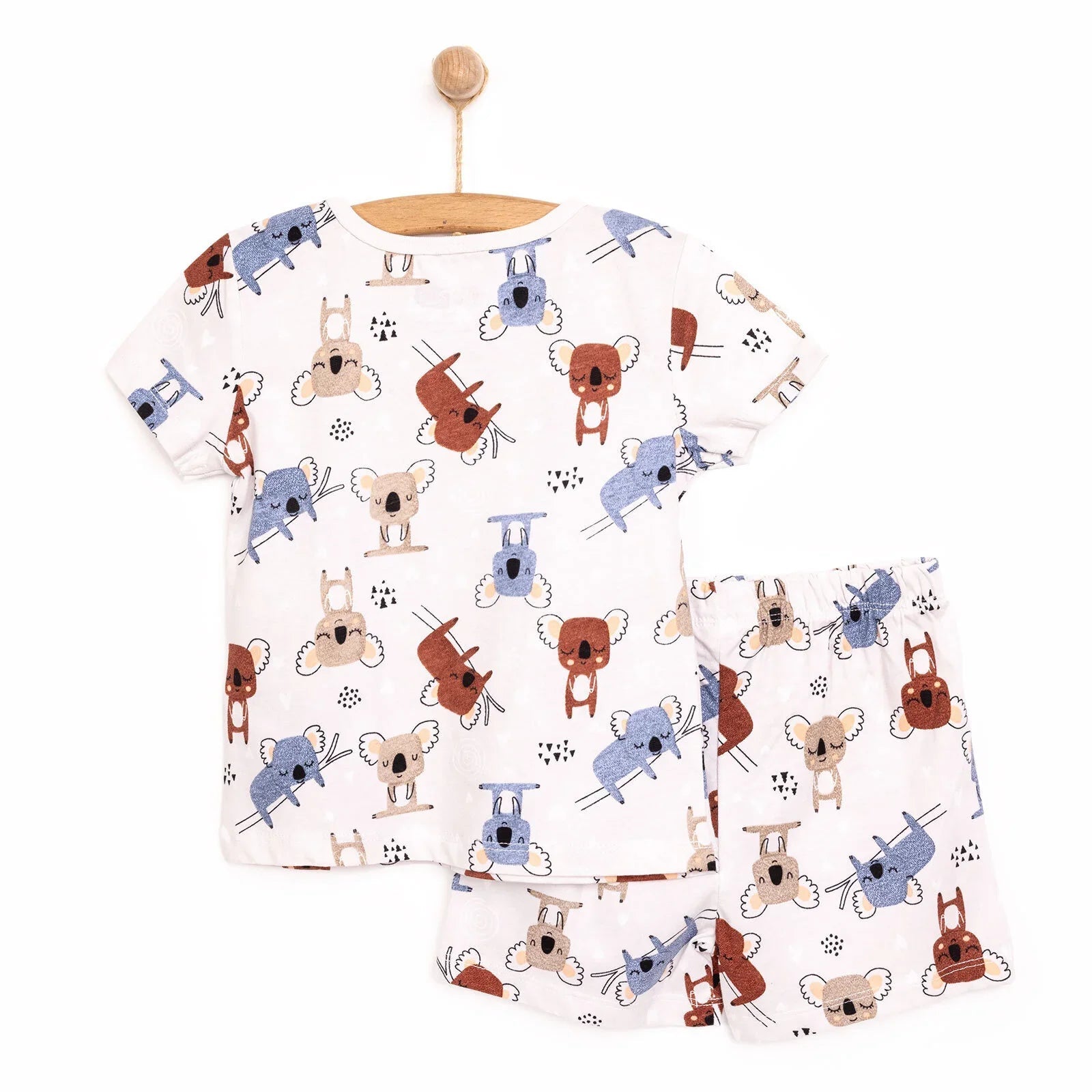 HelloBaby Baby Boy Short Sleeve Pyjamas Set - Beige - mezetto ebebek ebebek