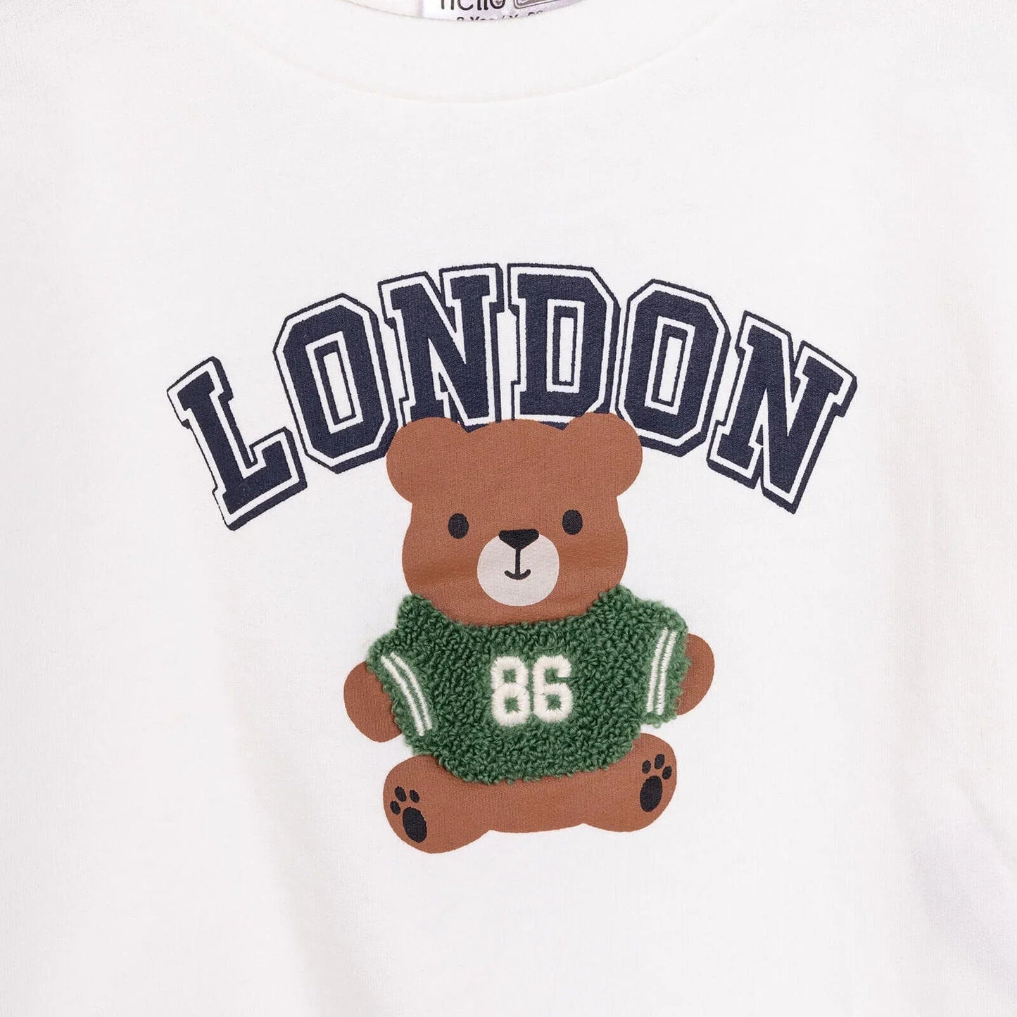 HelloBaby Baby Boy Sweatshirt - Ecru - mezetto ebebek ebebek