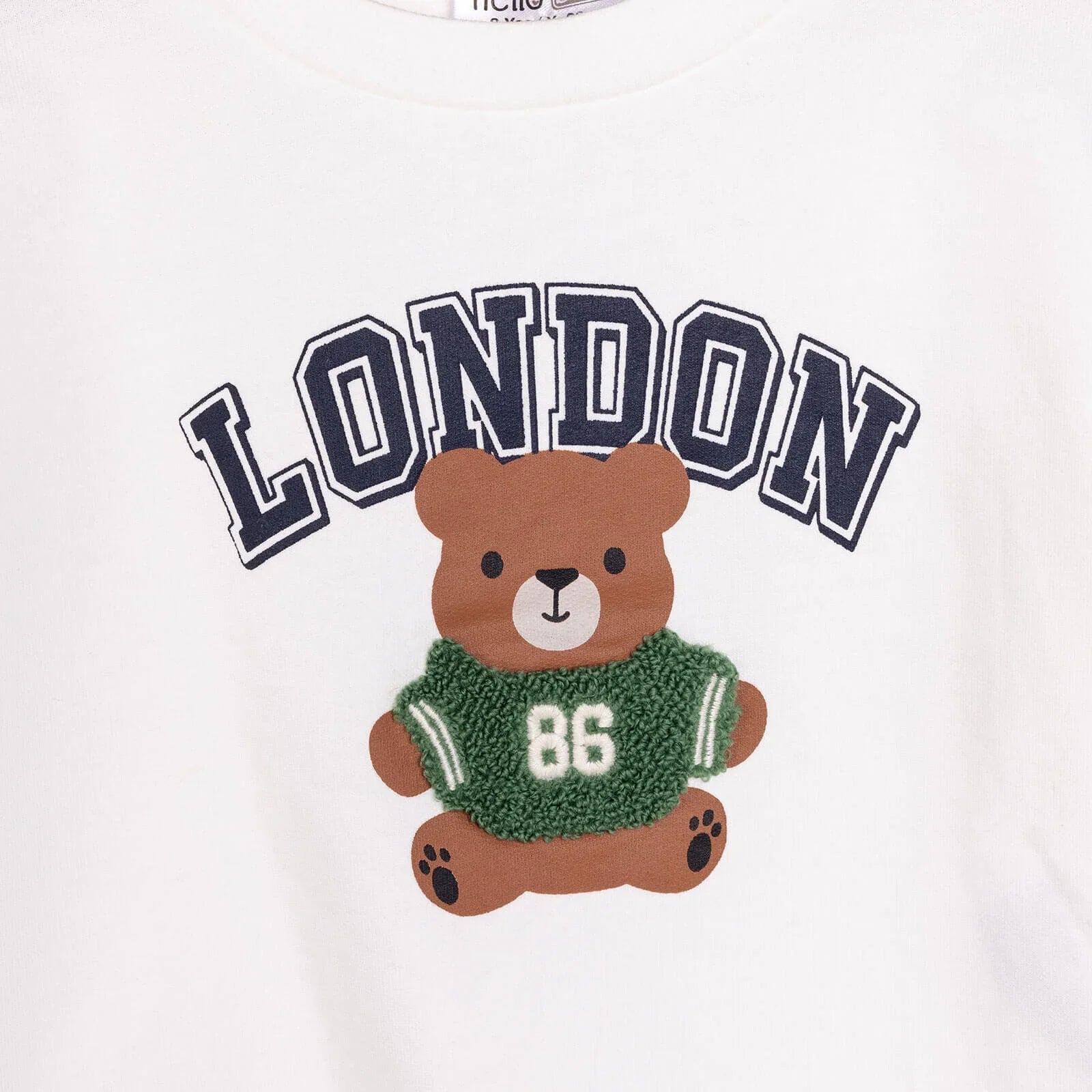 HelloBaby Baby Boy Sweatshirt - Ecru - mezetto ebebek ebebek