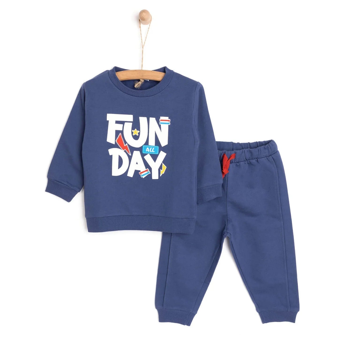 HelloBaby Baby Boy Sweatshirt Footless Bottom - Navy Blue - mezetto ebebek ebebek
